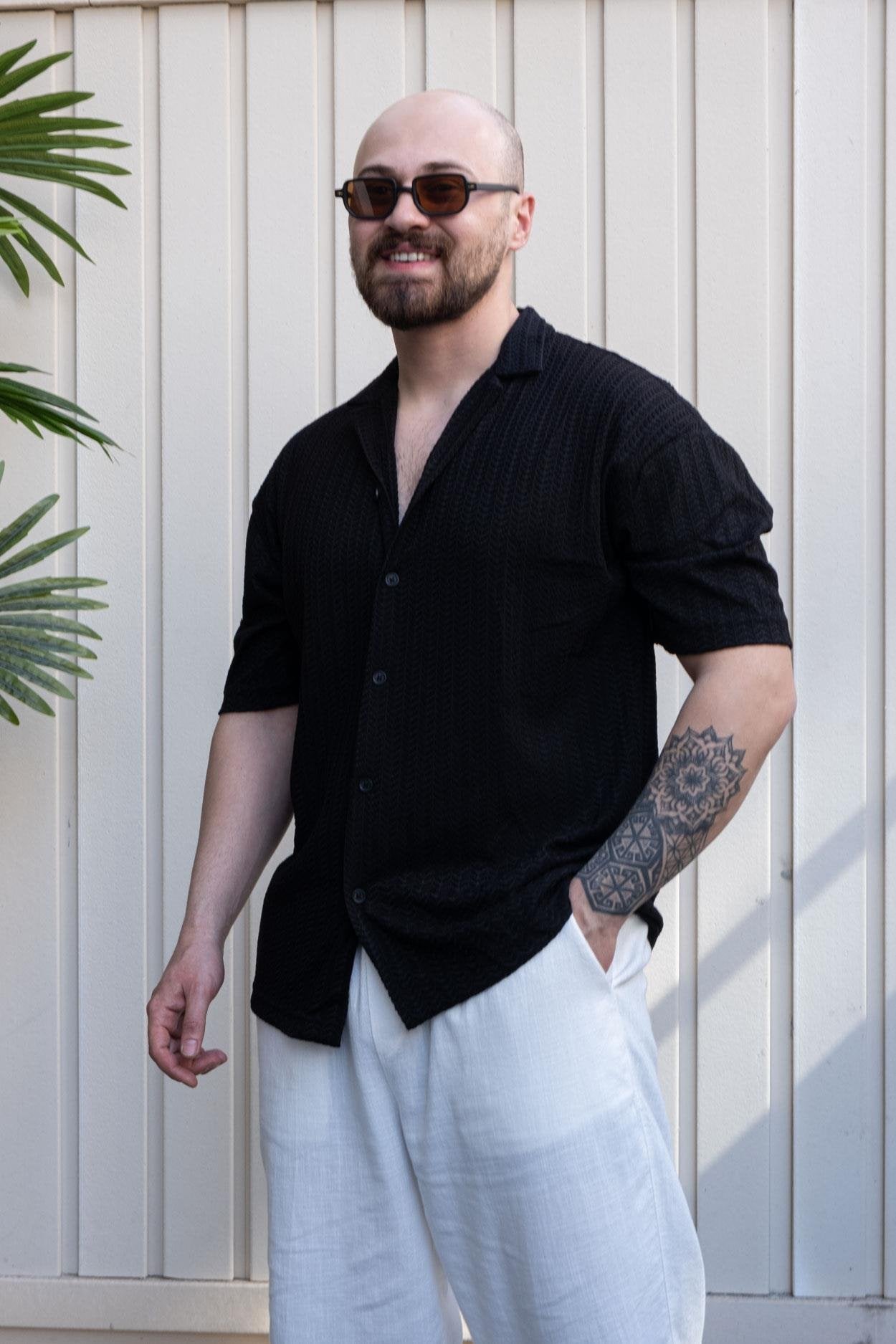 Signature Self-Patterned Relaxed Fit Shirt