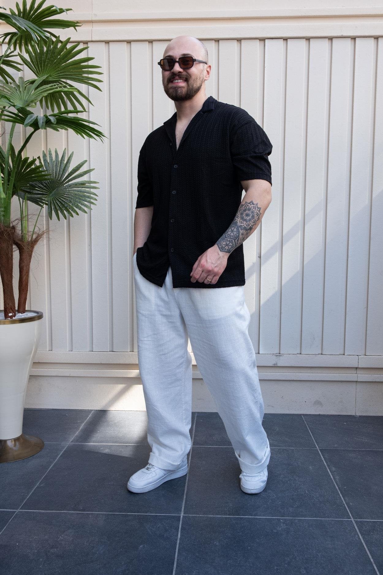 Signature Self-Patterned Relaxed Fit Shirt