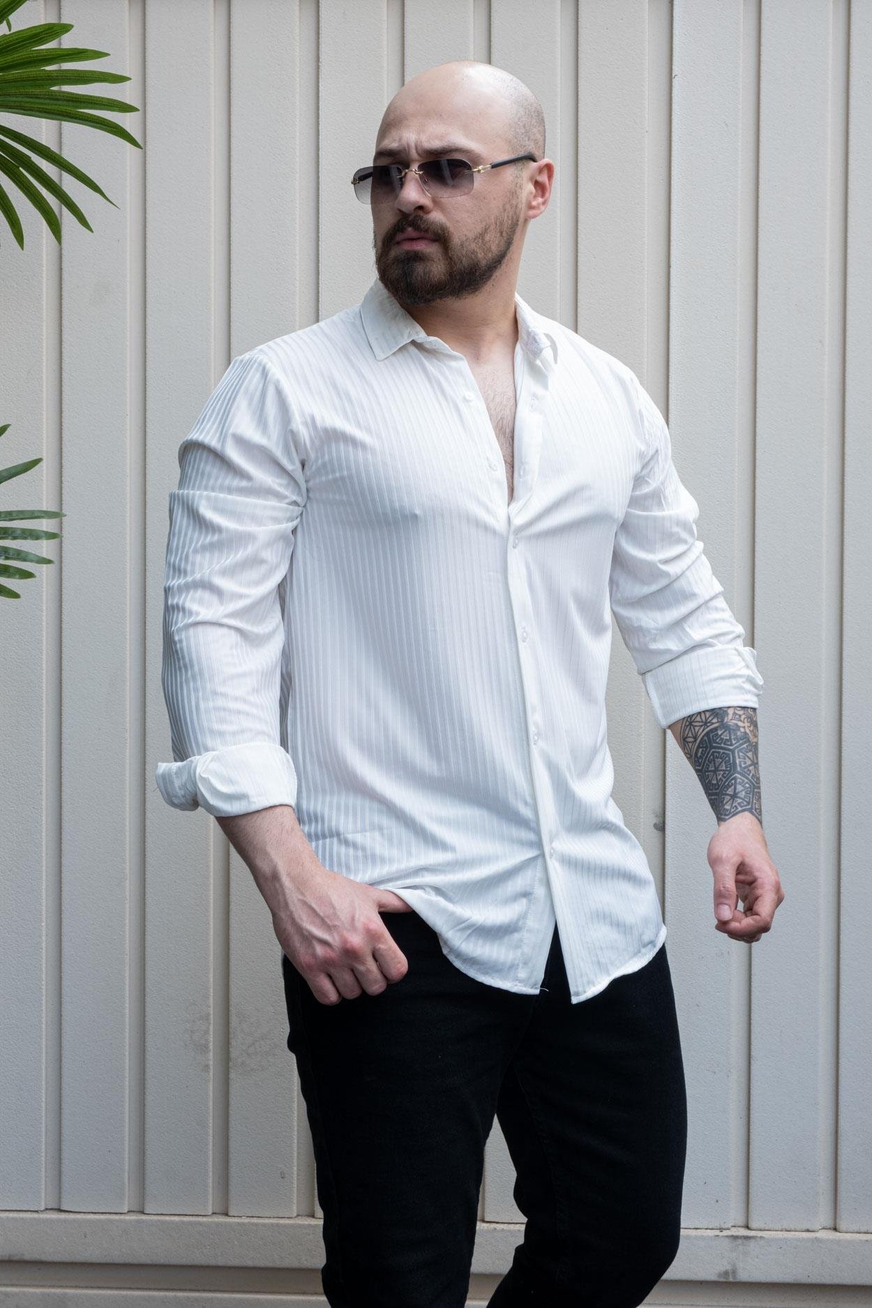 Luxe Self-Patterned Slim Fit Everyday Shirt