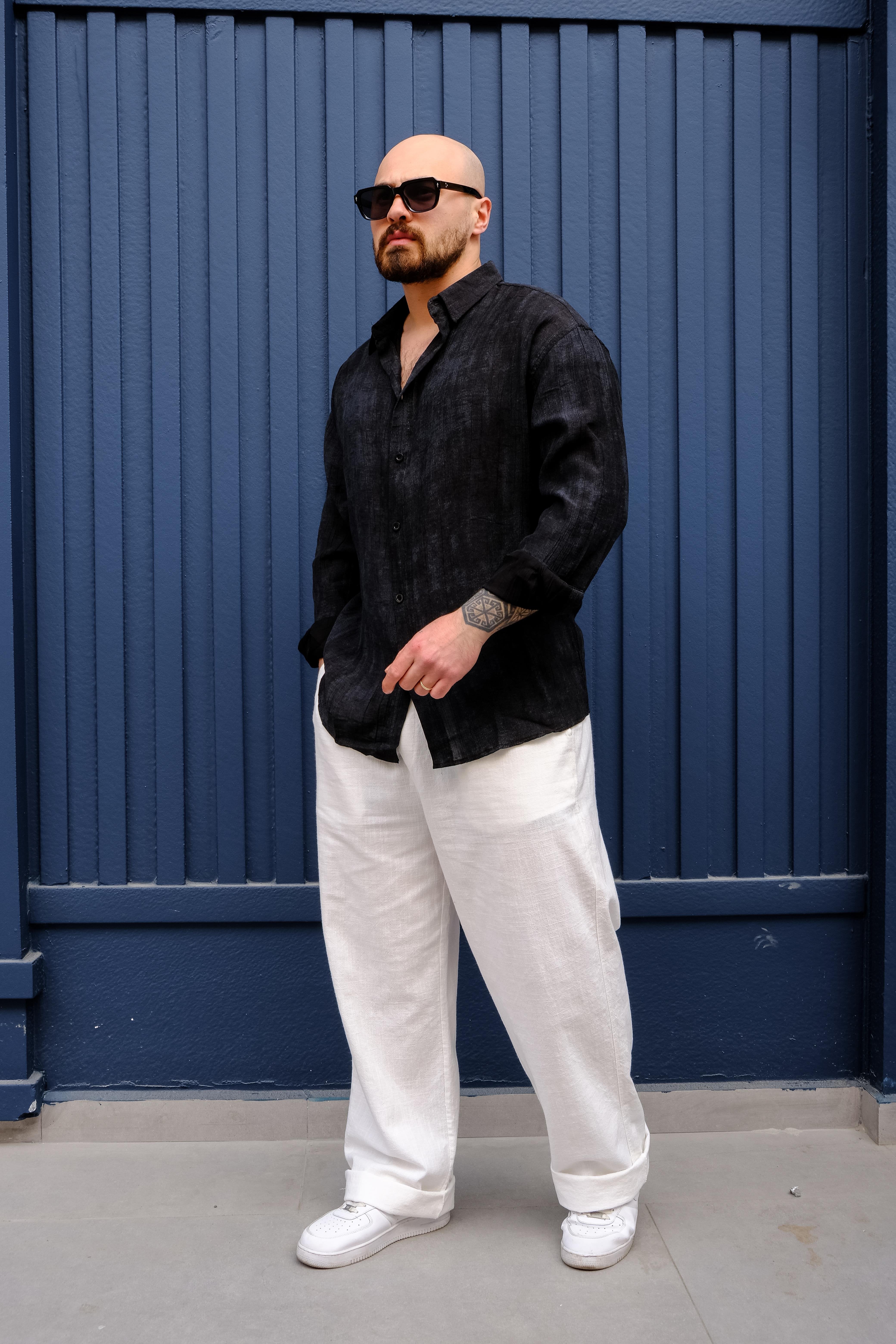 Effortless Style Wrinkle-Free Fabric Comfort Shirt Black