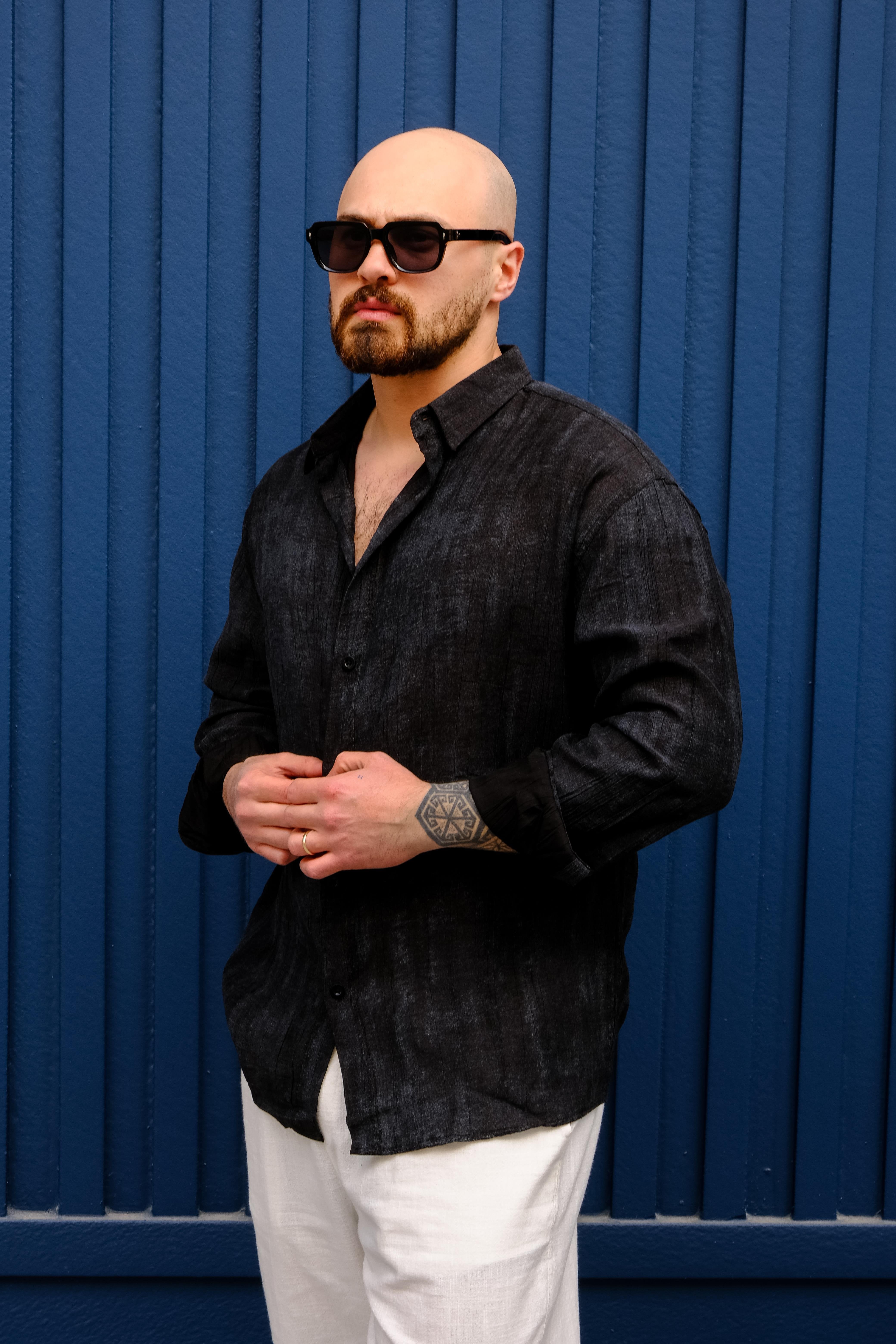 Effortless Style Wrinkle-Free Fabric Comfort Shirt Black