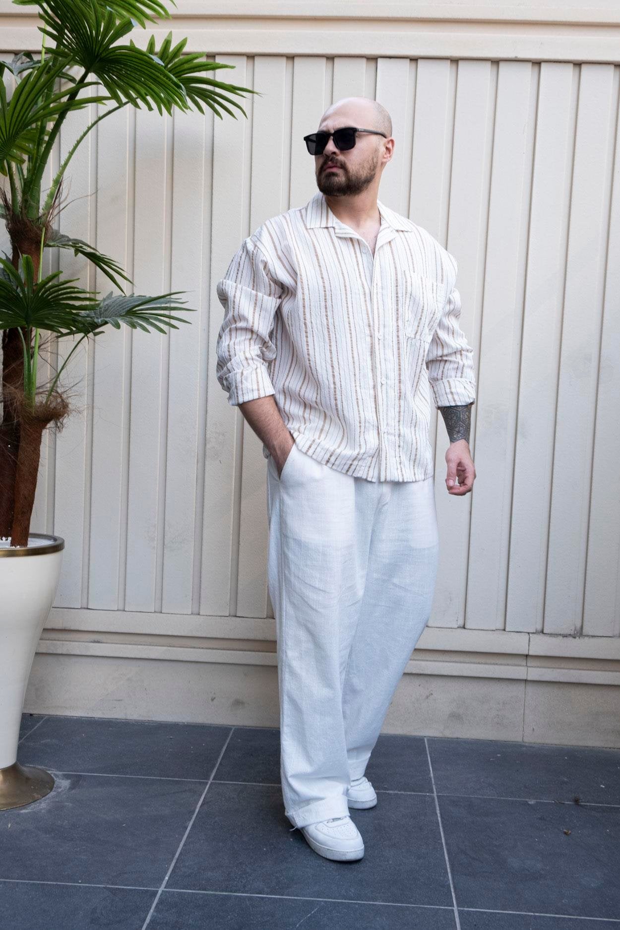 Modal Fabric Striped Casual Shirt