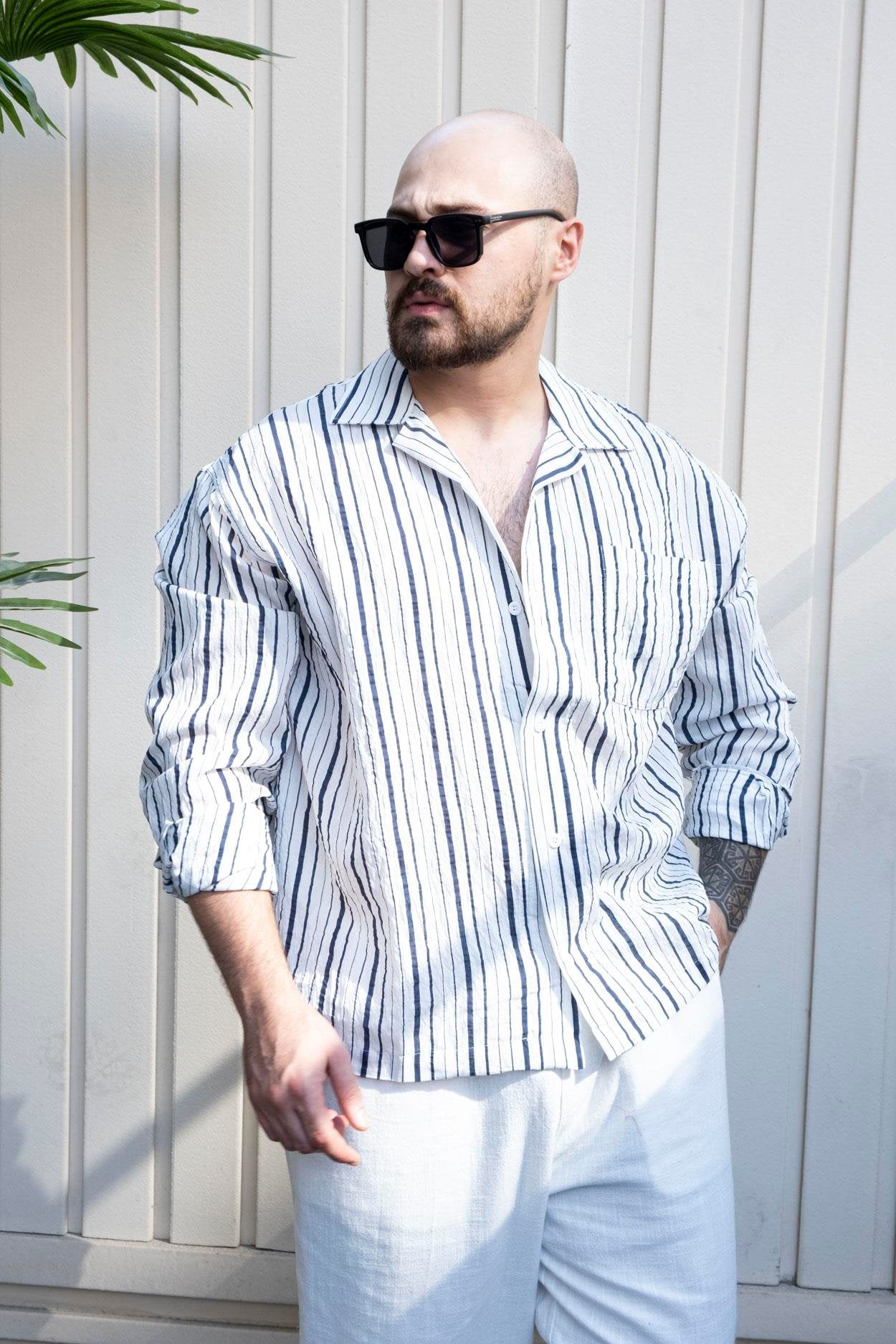 Lightweight Modal Striped Relaxed Shirt