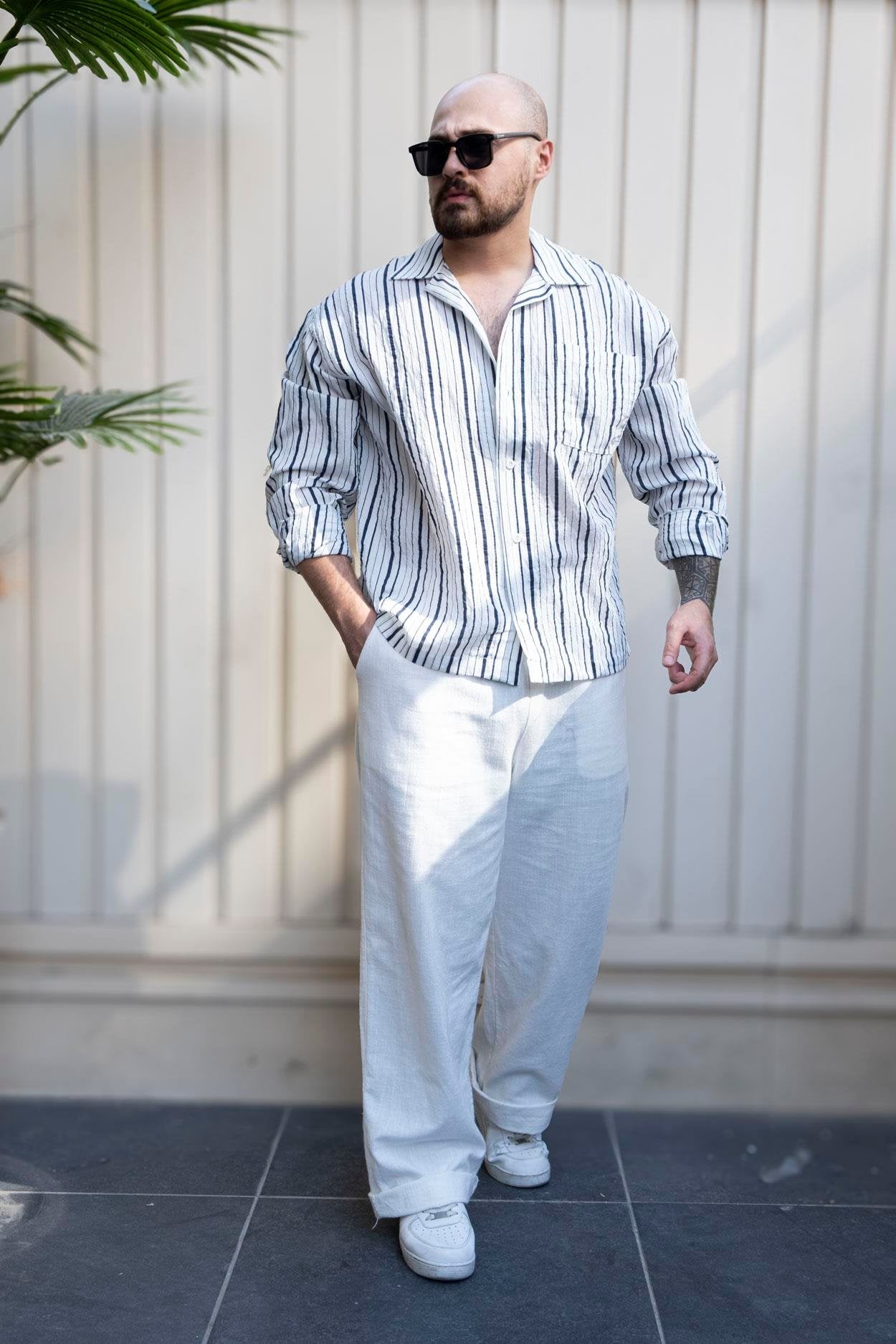 Lightweight Modal Striped Relaxed Shirt