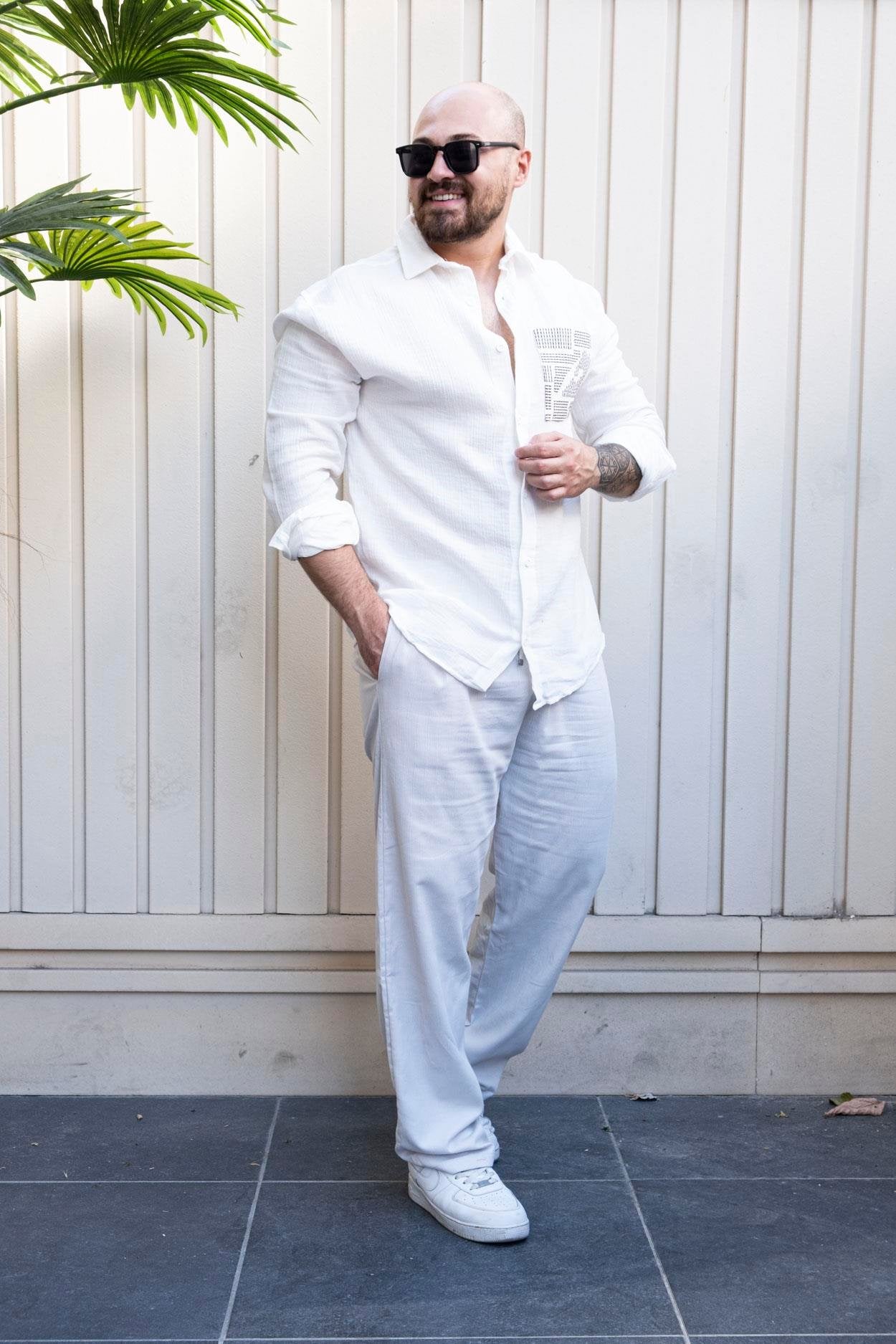 Executive Musli Fabric Shirt with Subtle Embroidery