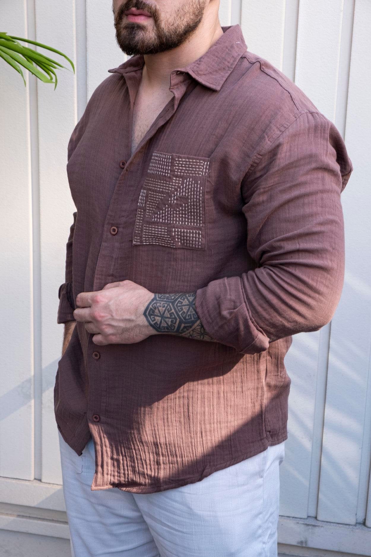 Signature Musli Fabric Embroidered Shirt