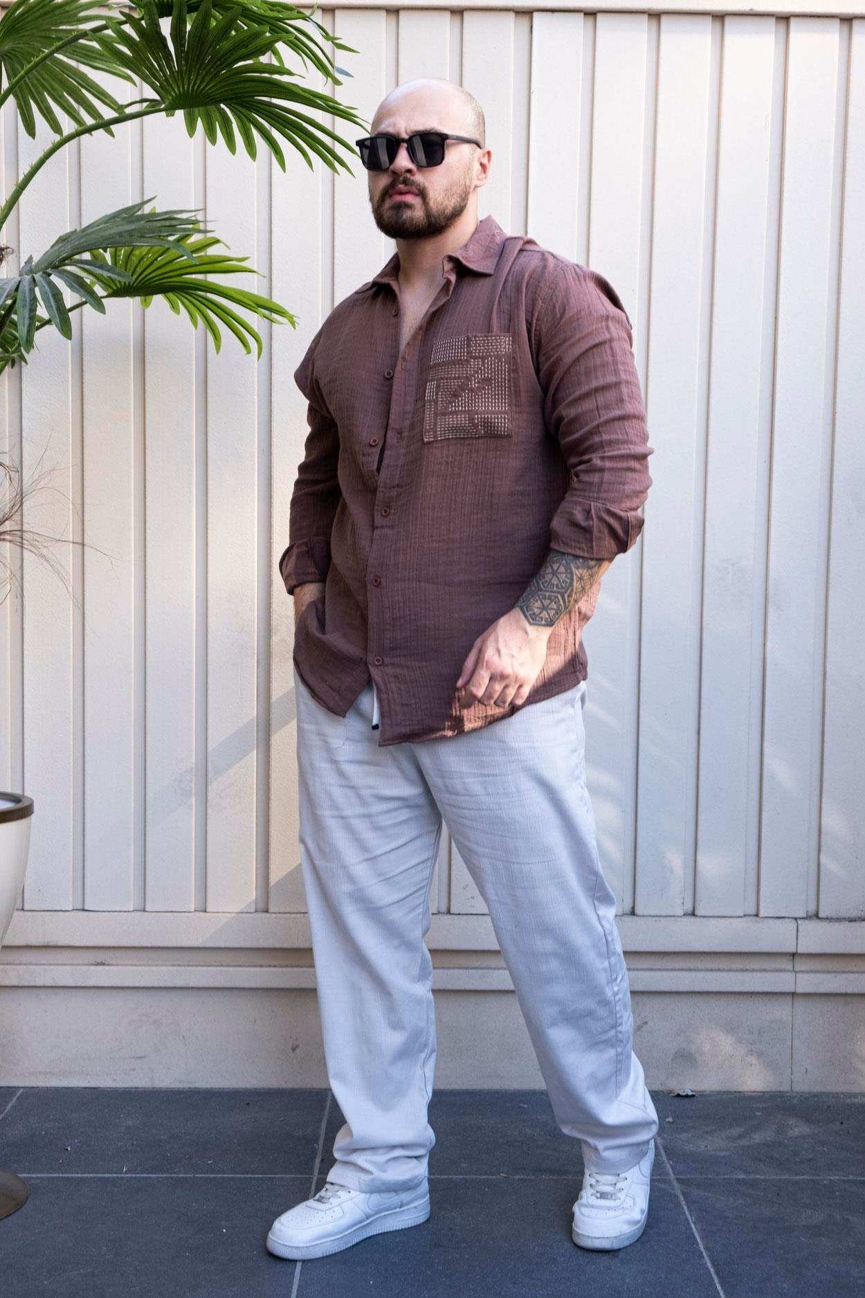 Signature Musli Fabric Embroidered Shirt