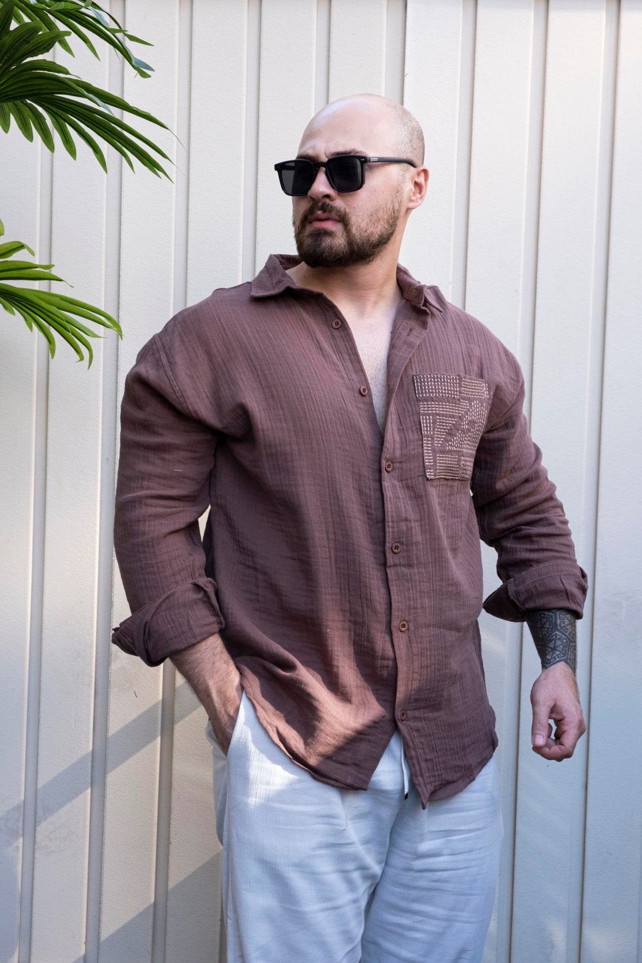 Signature Musli Fabric Embroidered Shirt