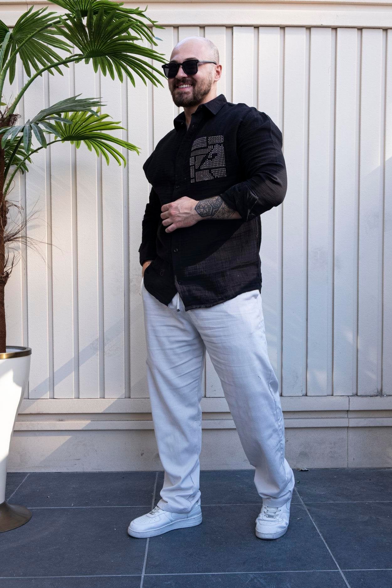 Premium Musli Fabric Shirt with Elegant Embroidery