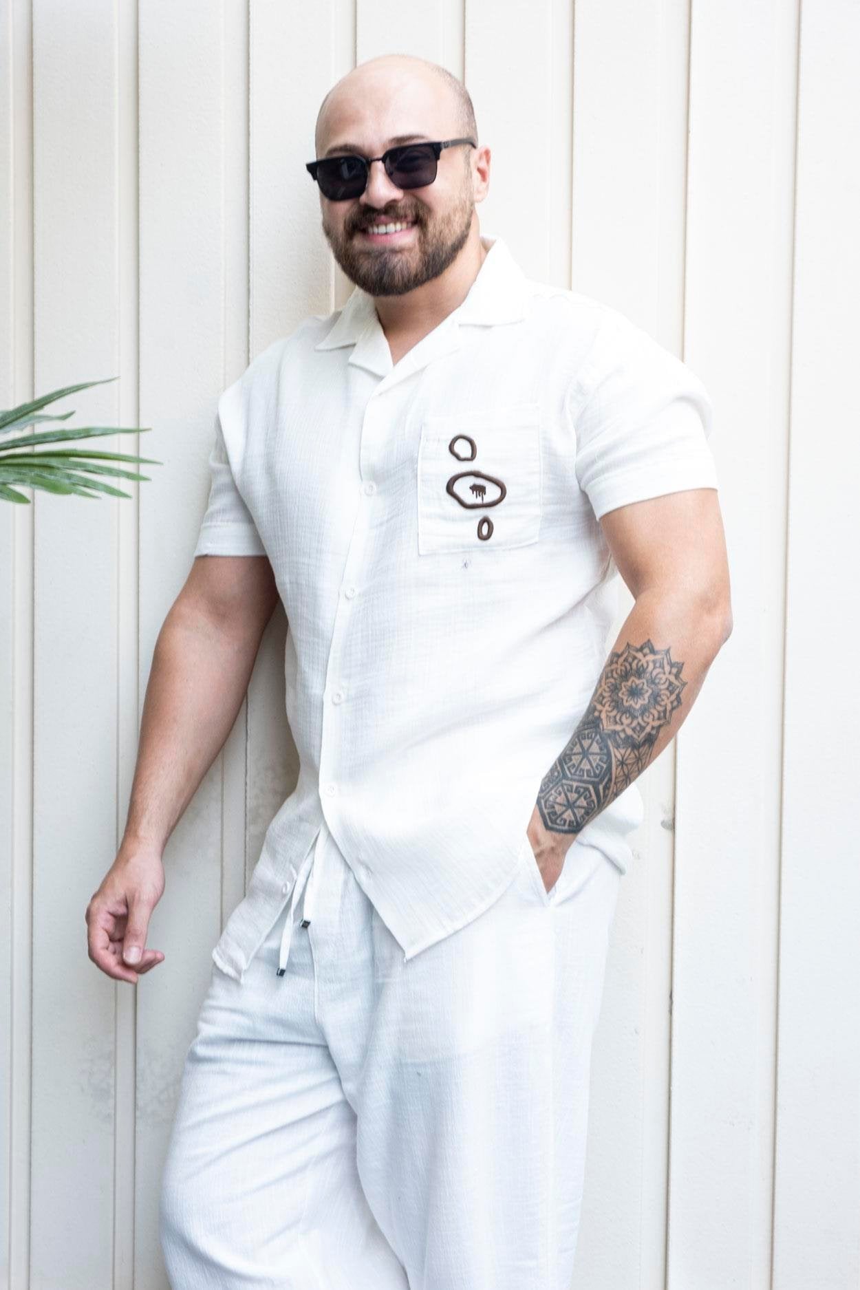 Luxe Embroidered Linen Everyday Wear Shirt