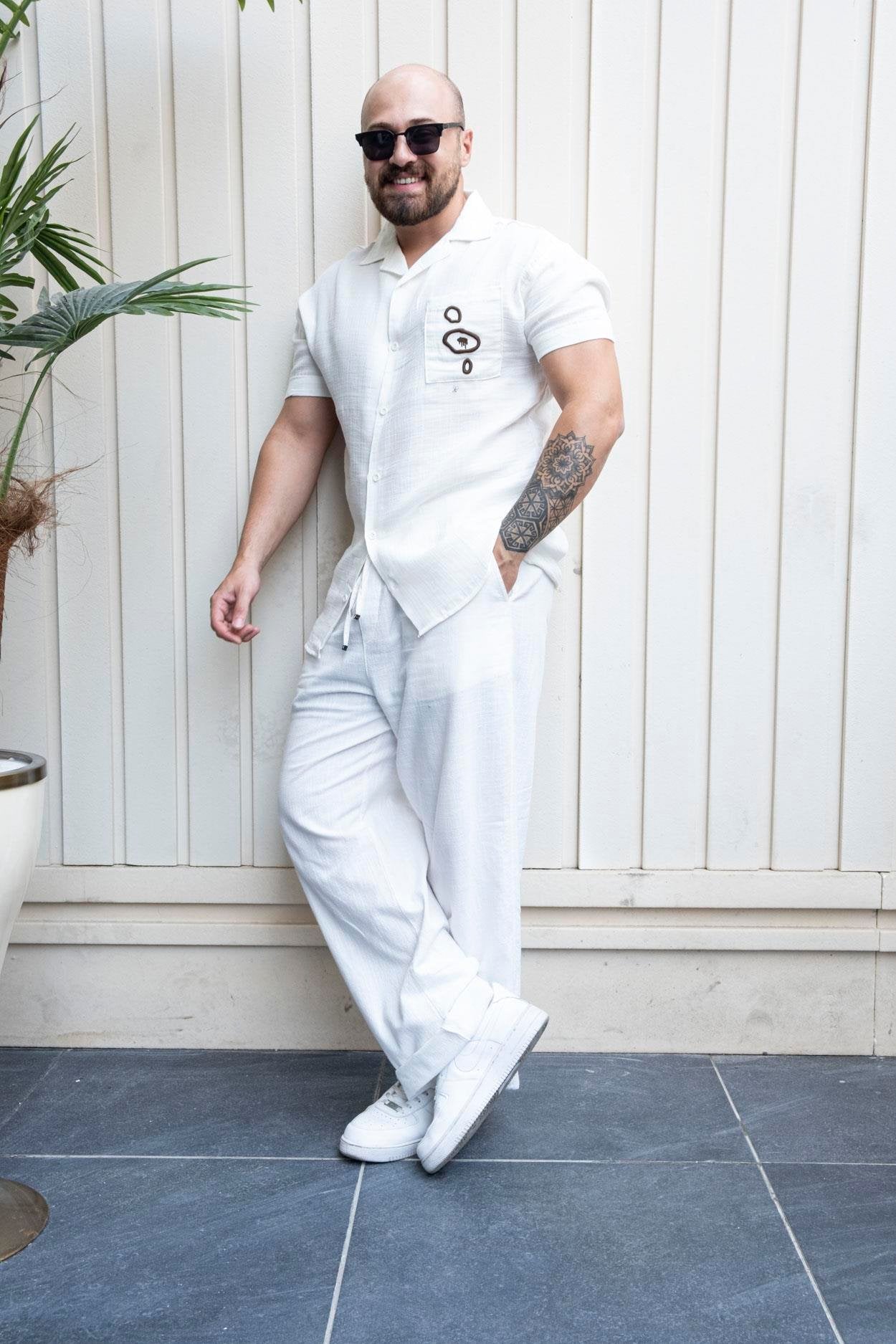 Luxe Embroidered Linen Everyday Wear Shirt