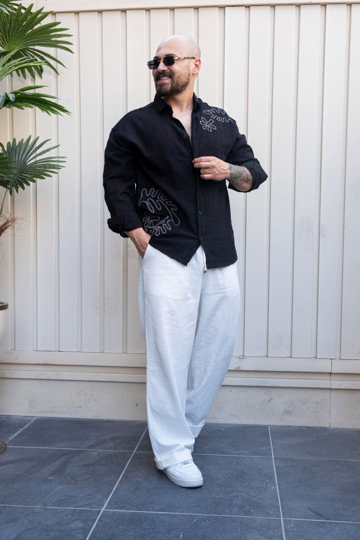 Classic Embroidered Cotton Shirt – Relaxed Fit