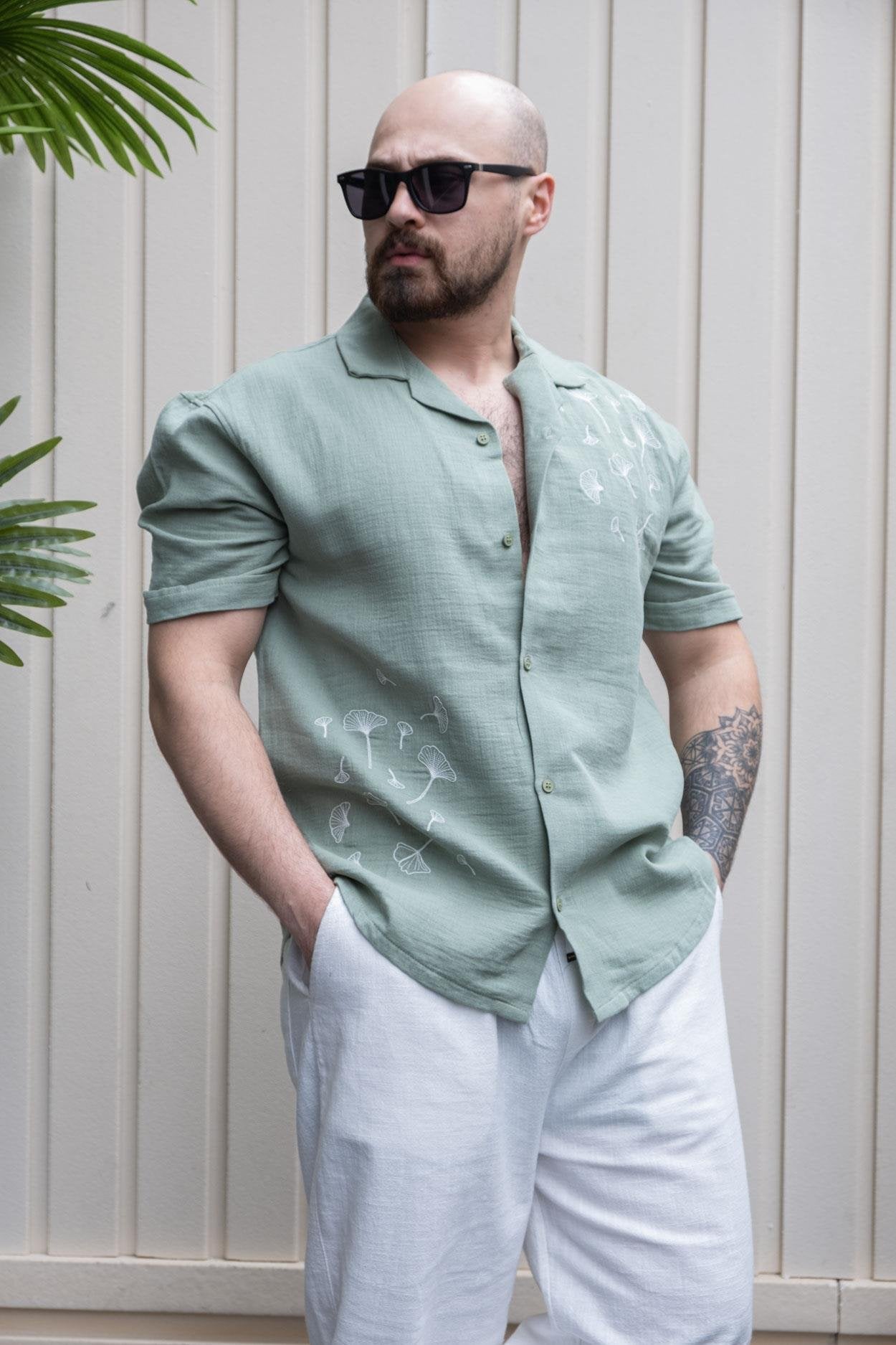 Trendy Embroidered Detail Comfort Shirt for Casual Wear