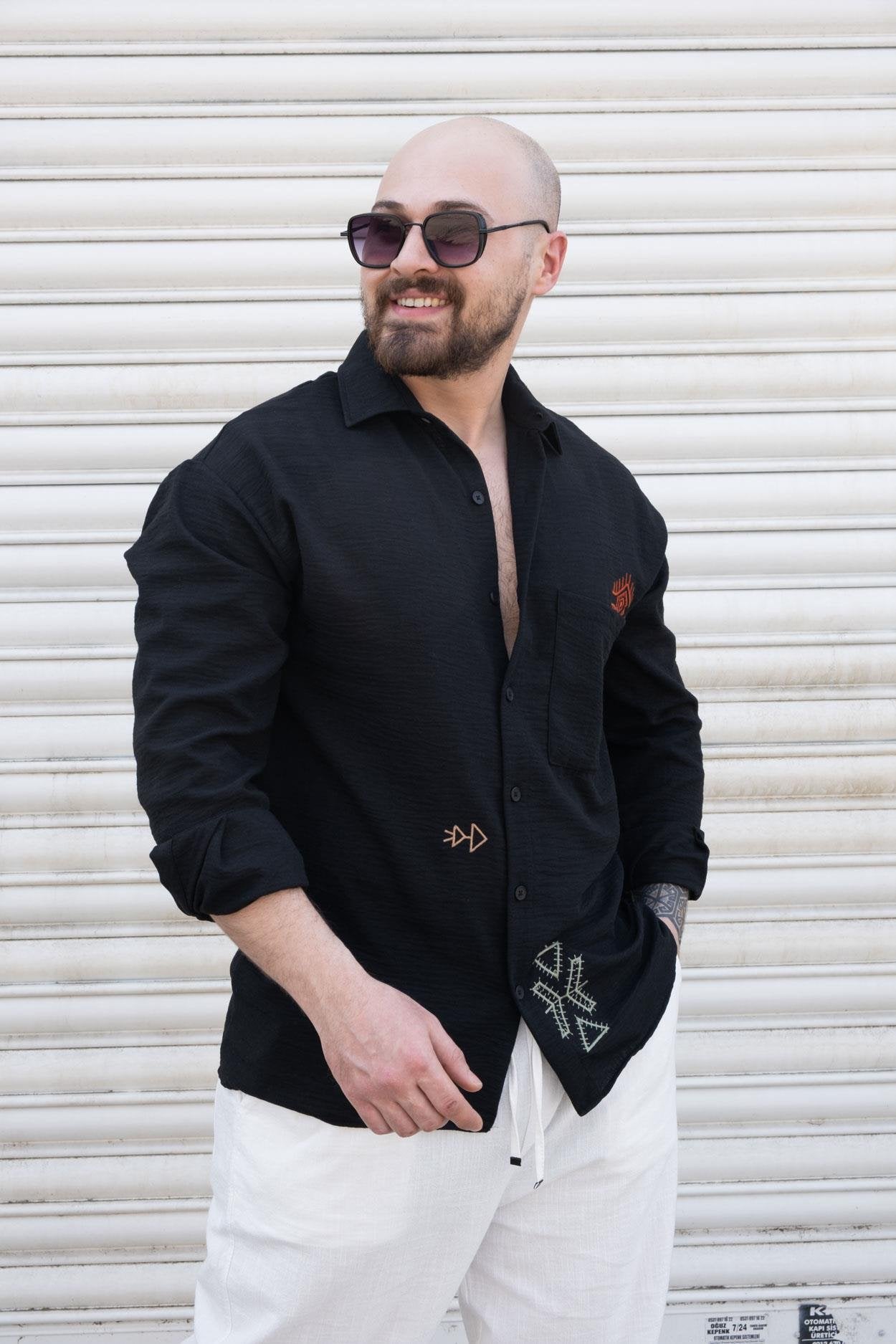 Modern Embroidered Casual Comfort Shirt