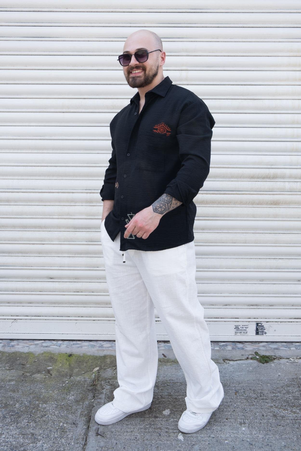 Modern Embroidered Casual Comfort Shirt