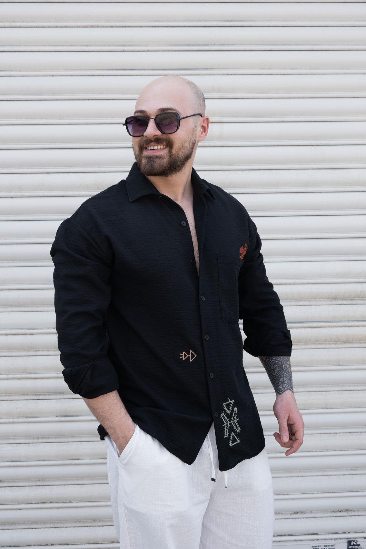 Modern Embroidered Casual Comfort Shirt