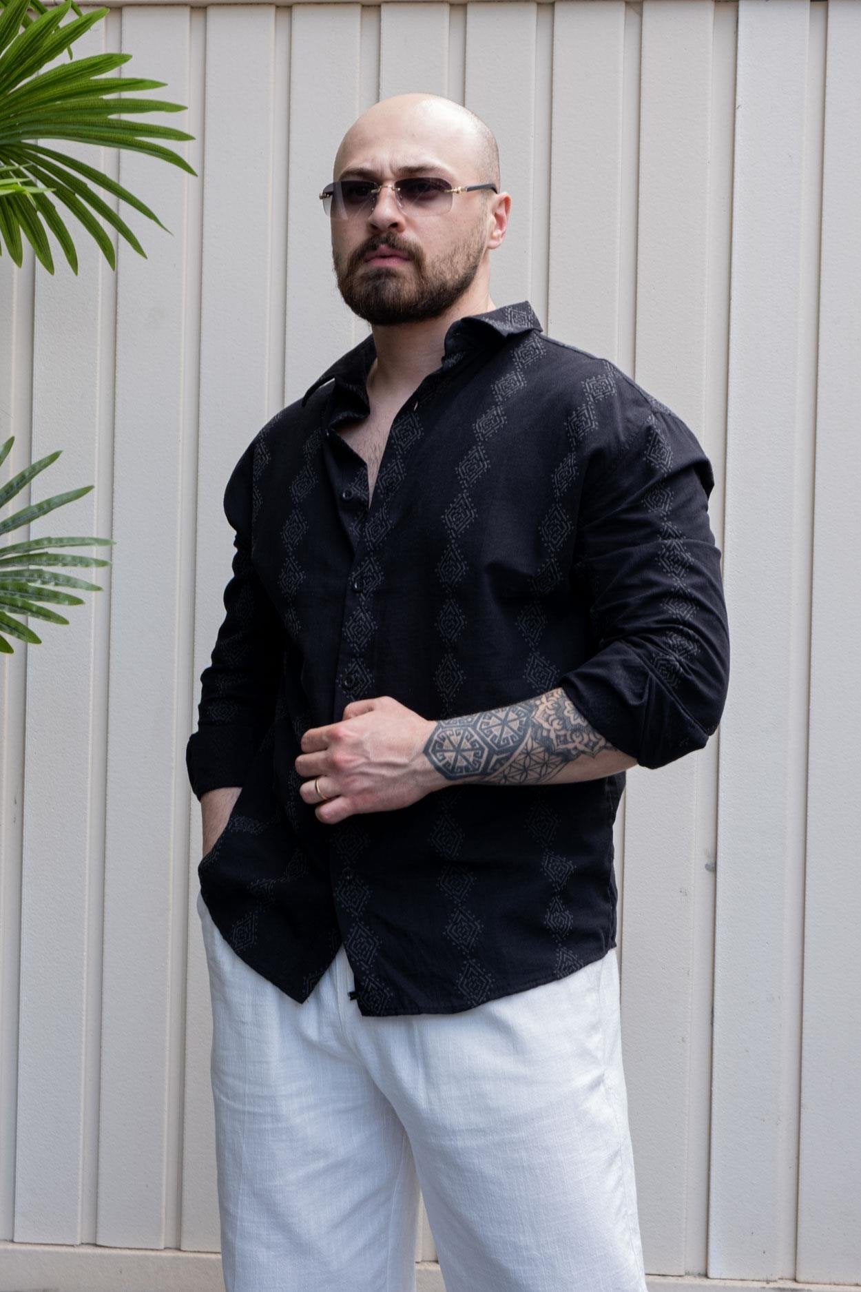 Soft Touch Embroidered Linen Everyday Shirt