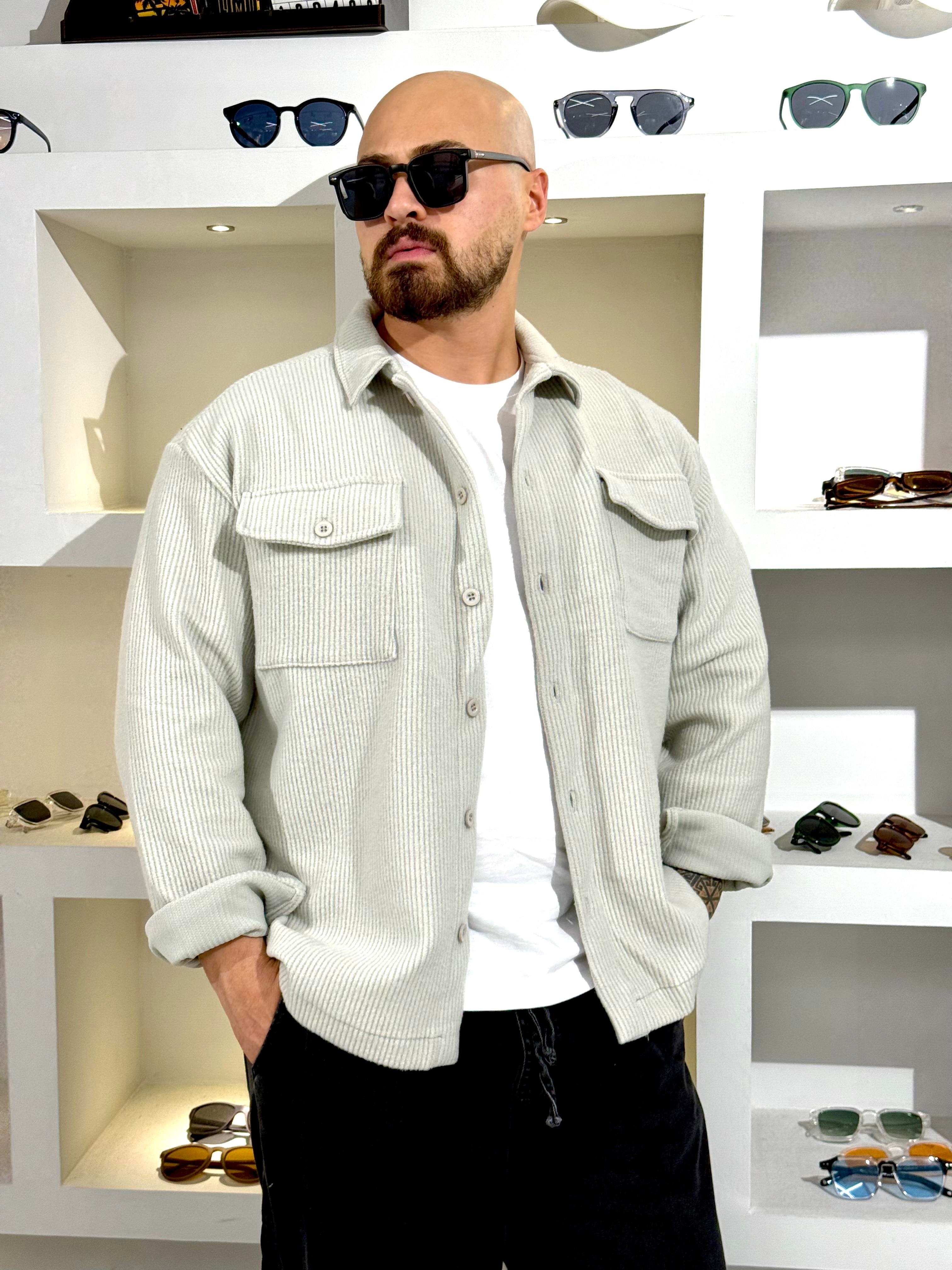 Premium Soft Textured Oversized Shirt – Embroidered Back Design