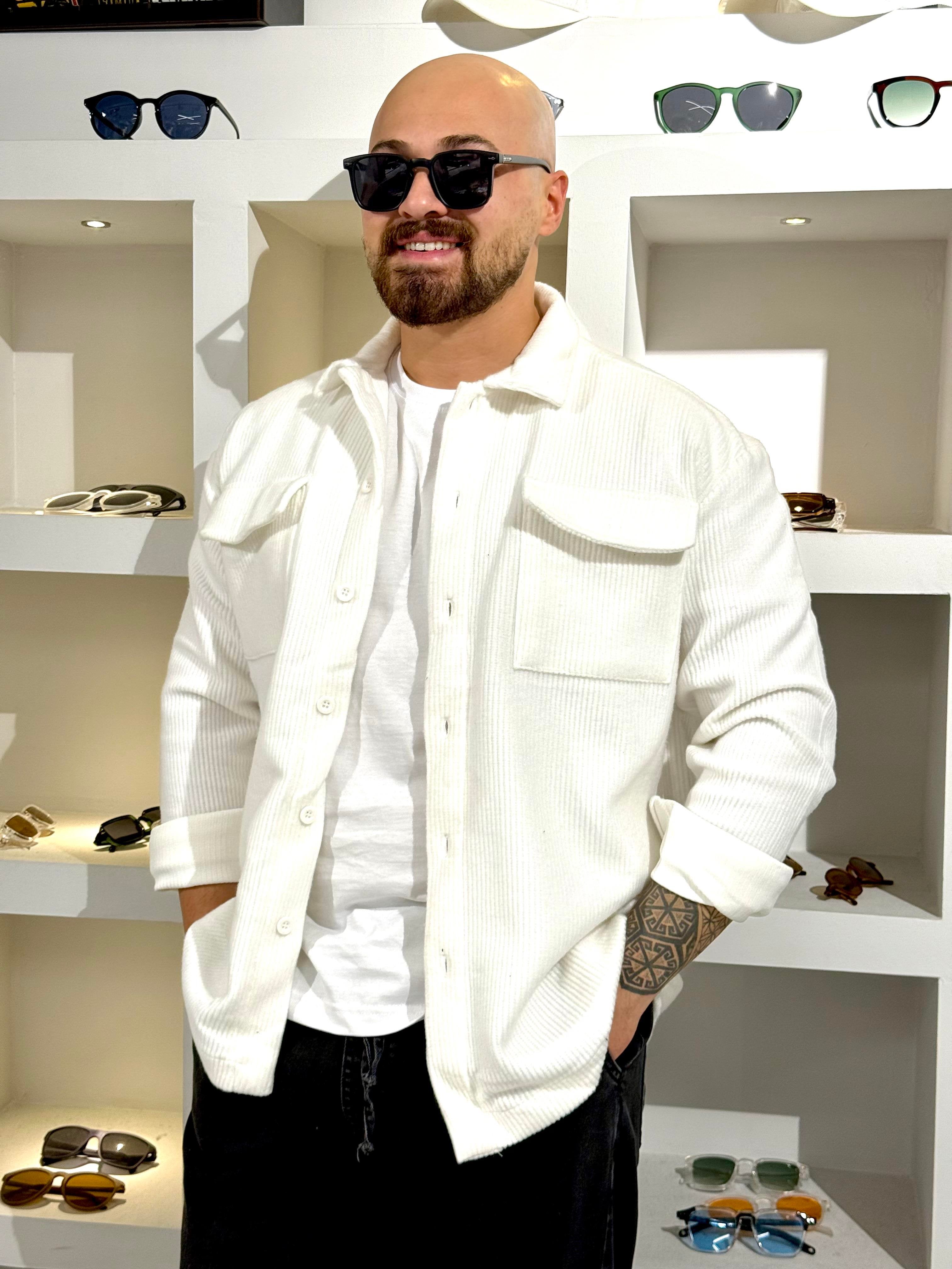 Trendy Oversized Soft Fabric Shirt with Embroidered Back