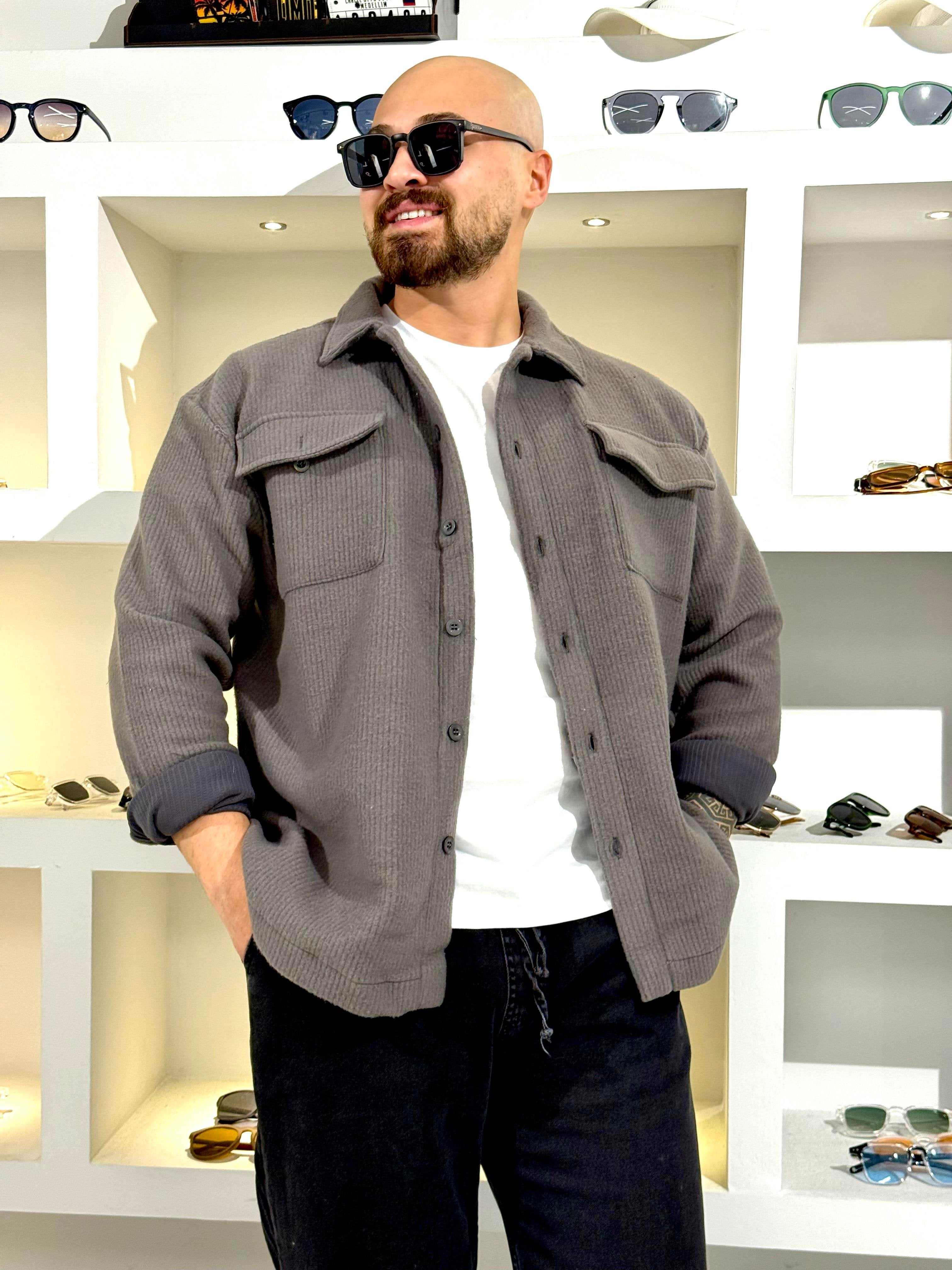 Modern Fit Soft Textured Shirt with Statement Embroidered Back