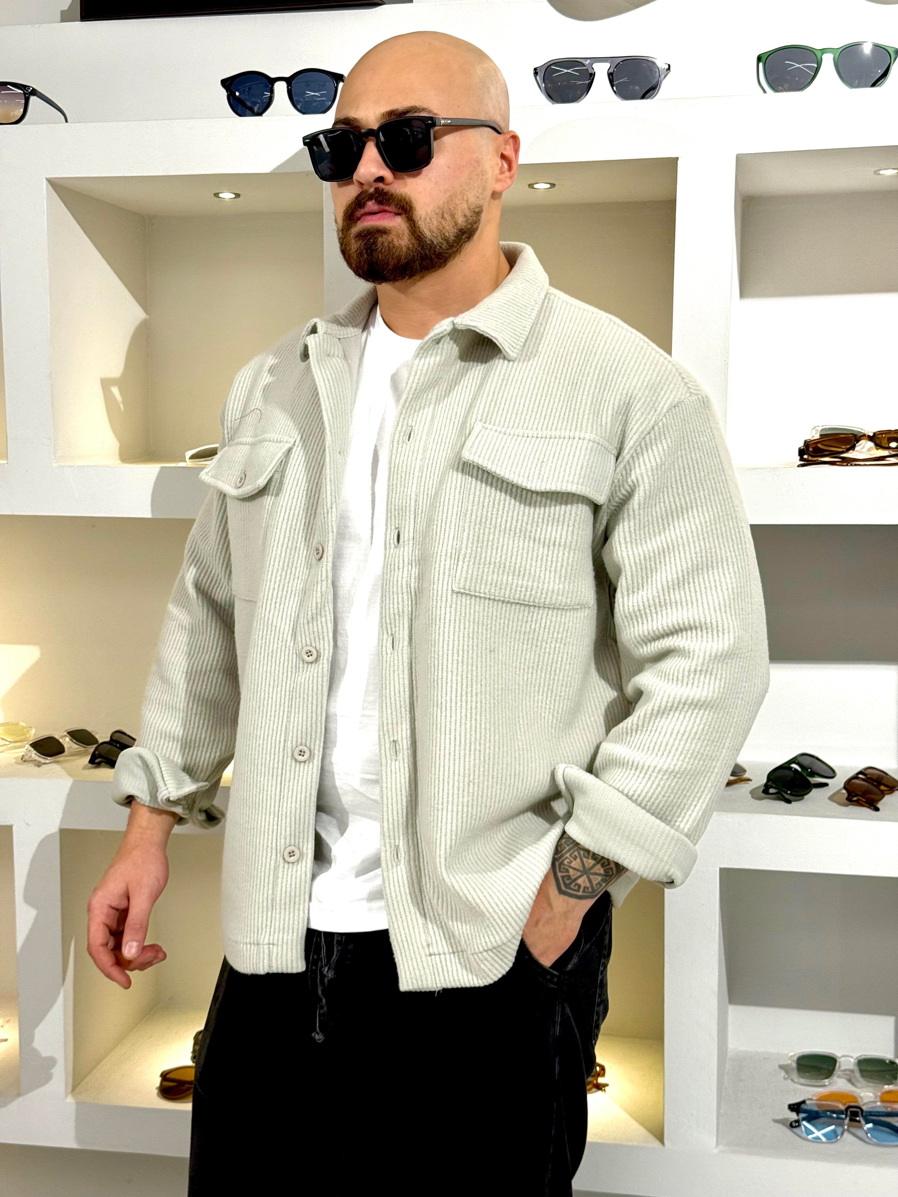 Premium Soft Textured Oversized Shirt – Embroidered Back Design