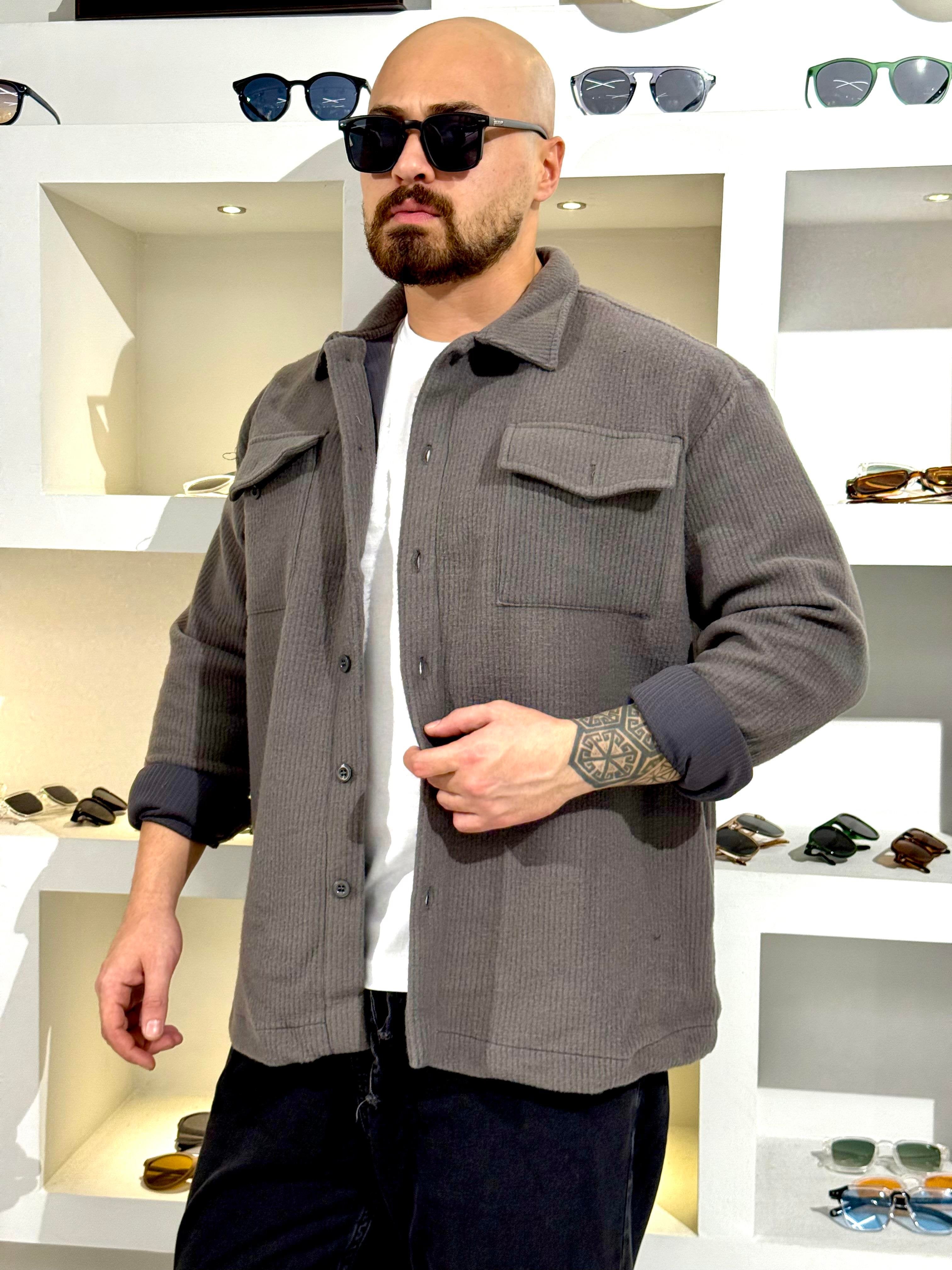 Modern Fit Soft Textured Shirt with Statement Embroidered Back