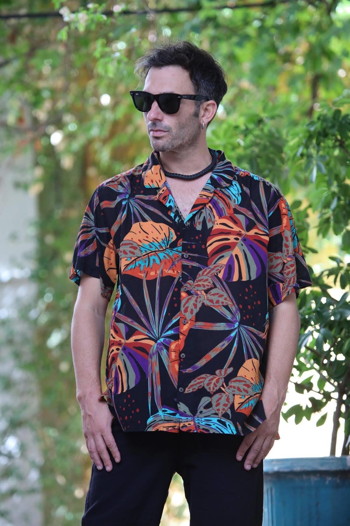 Black Patterned Avatar Shirt