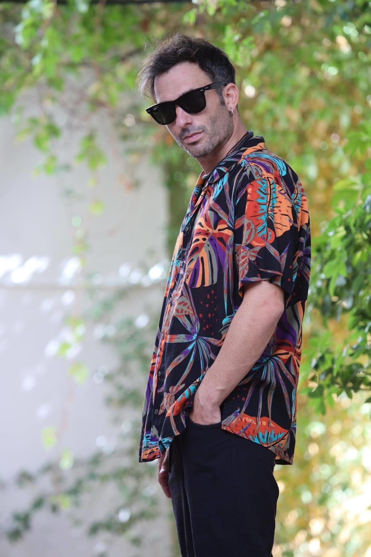 Black Patterned Avatar Shirt