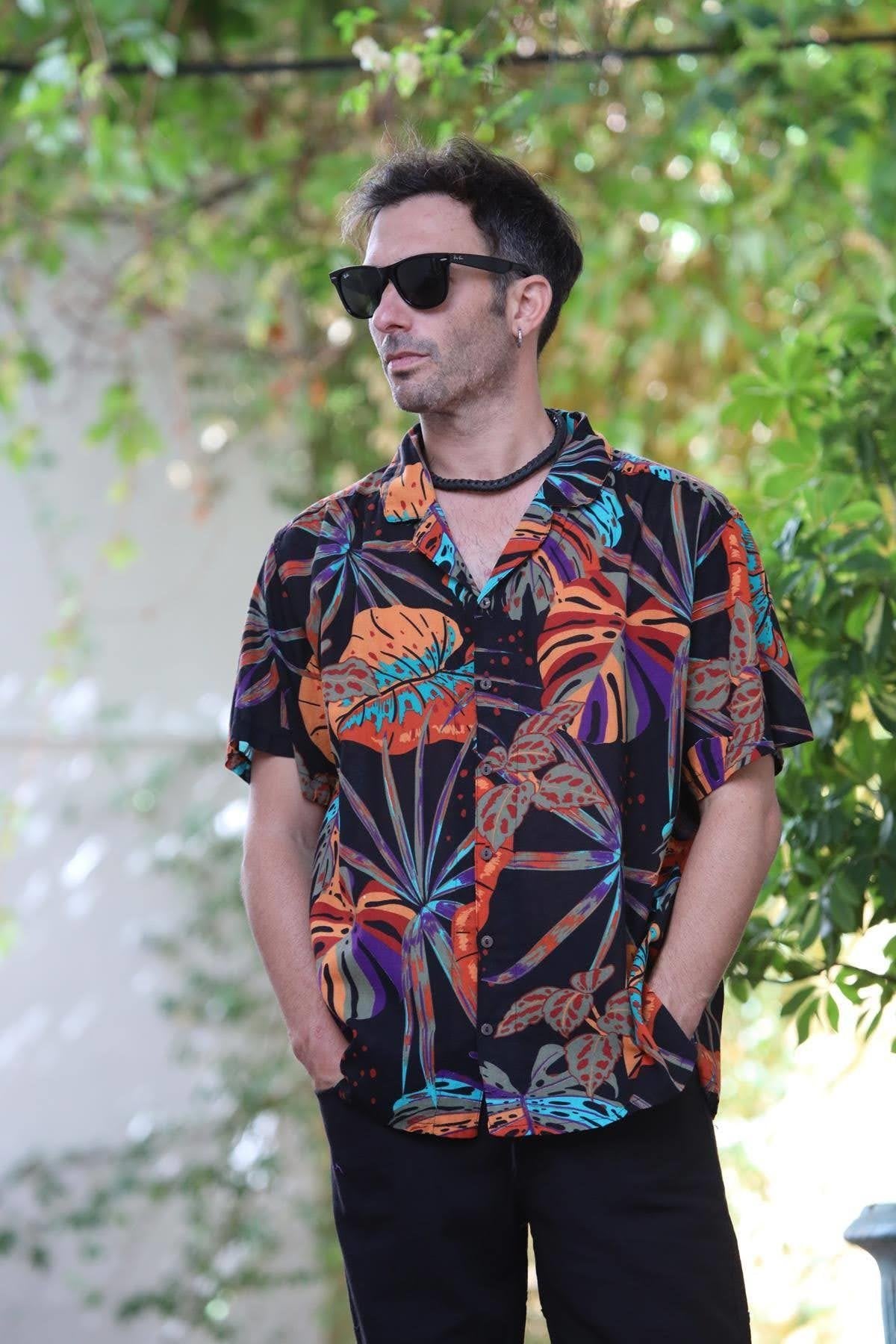 Black Patterned Avatar Shirt