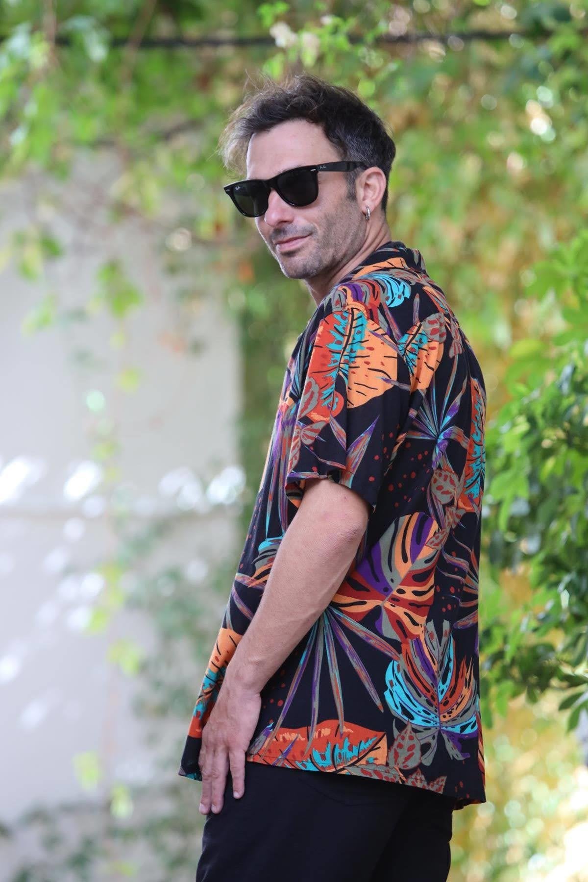 Black Patterned Avatar Shirt