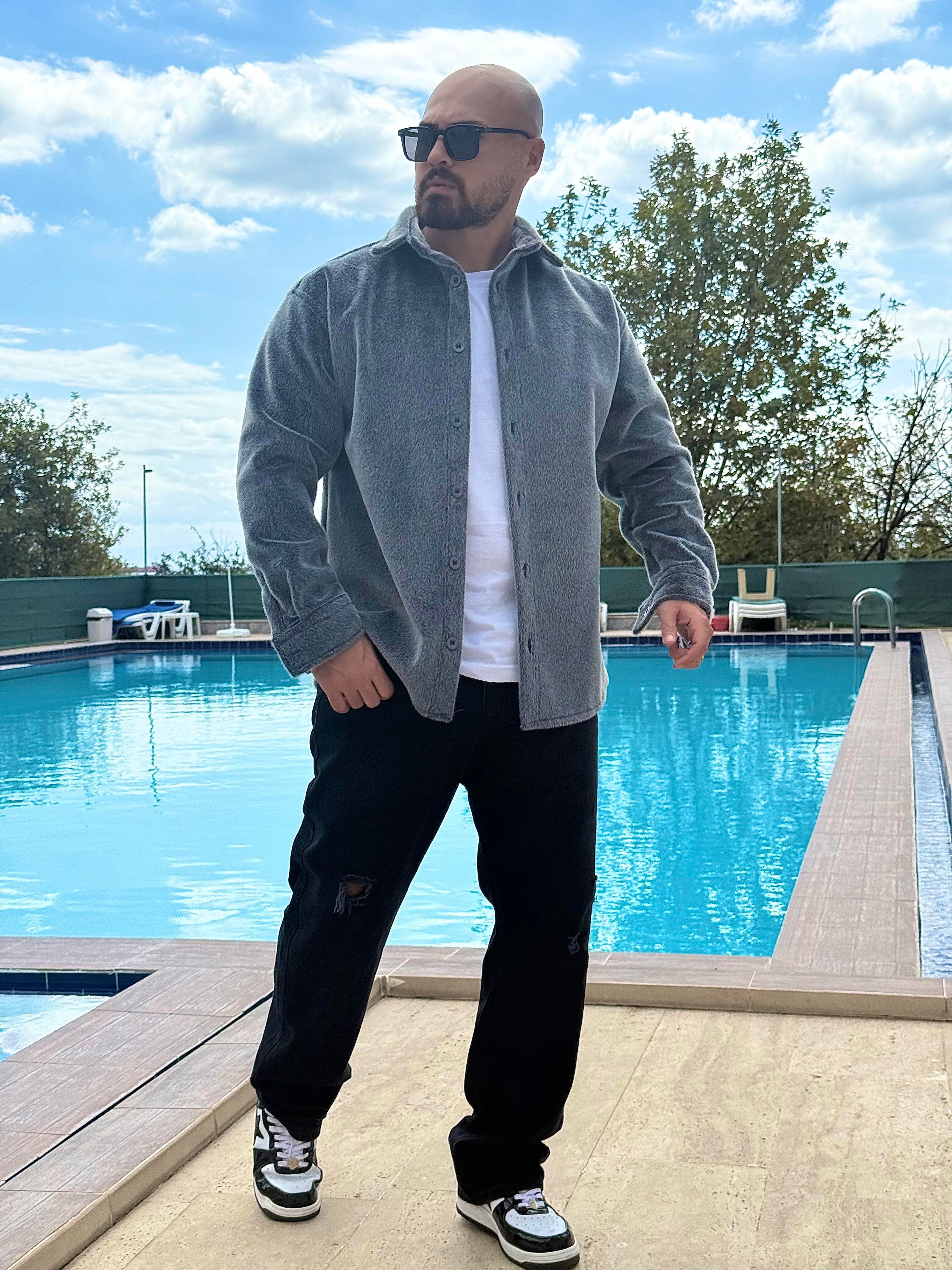 Ultra Soft Rabbit Fur Relaxed Style Shirt