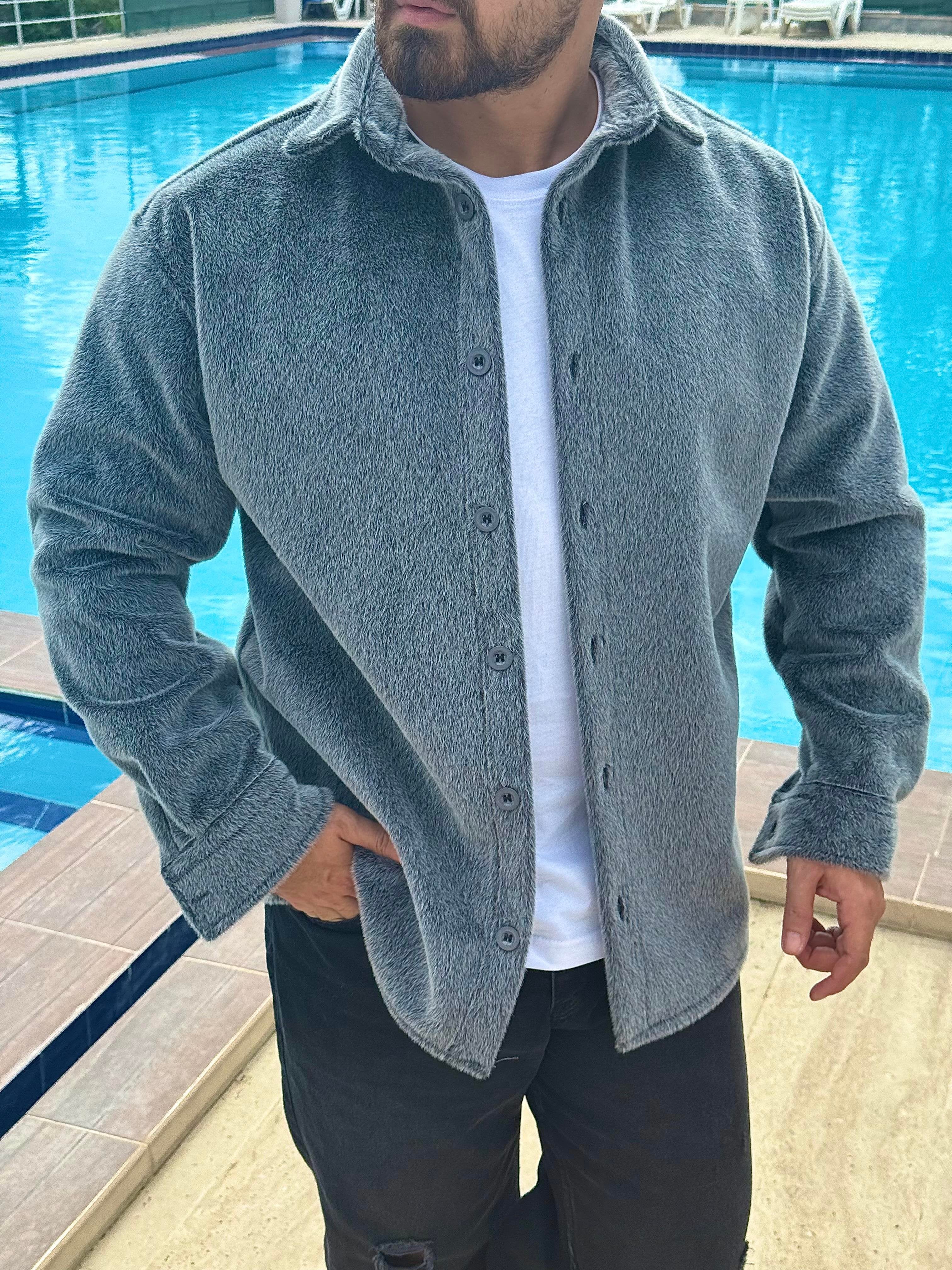 Ultra Soft Rabbit Fur Relaxed Style Shirt