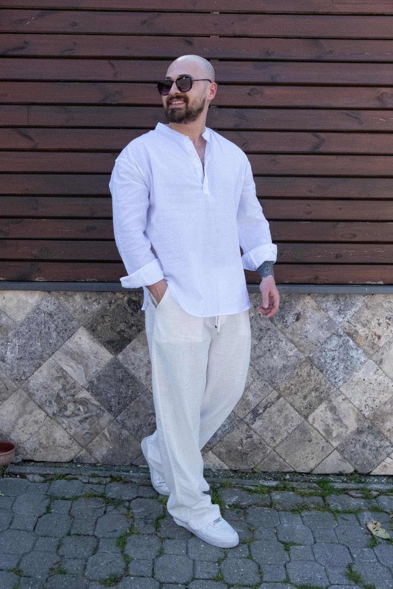 Soft Touch Half-Button Linen Everyday Shirt