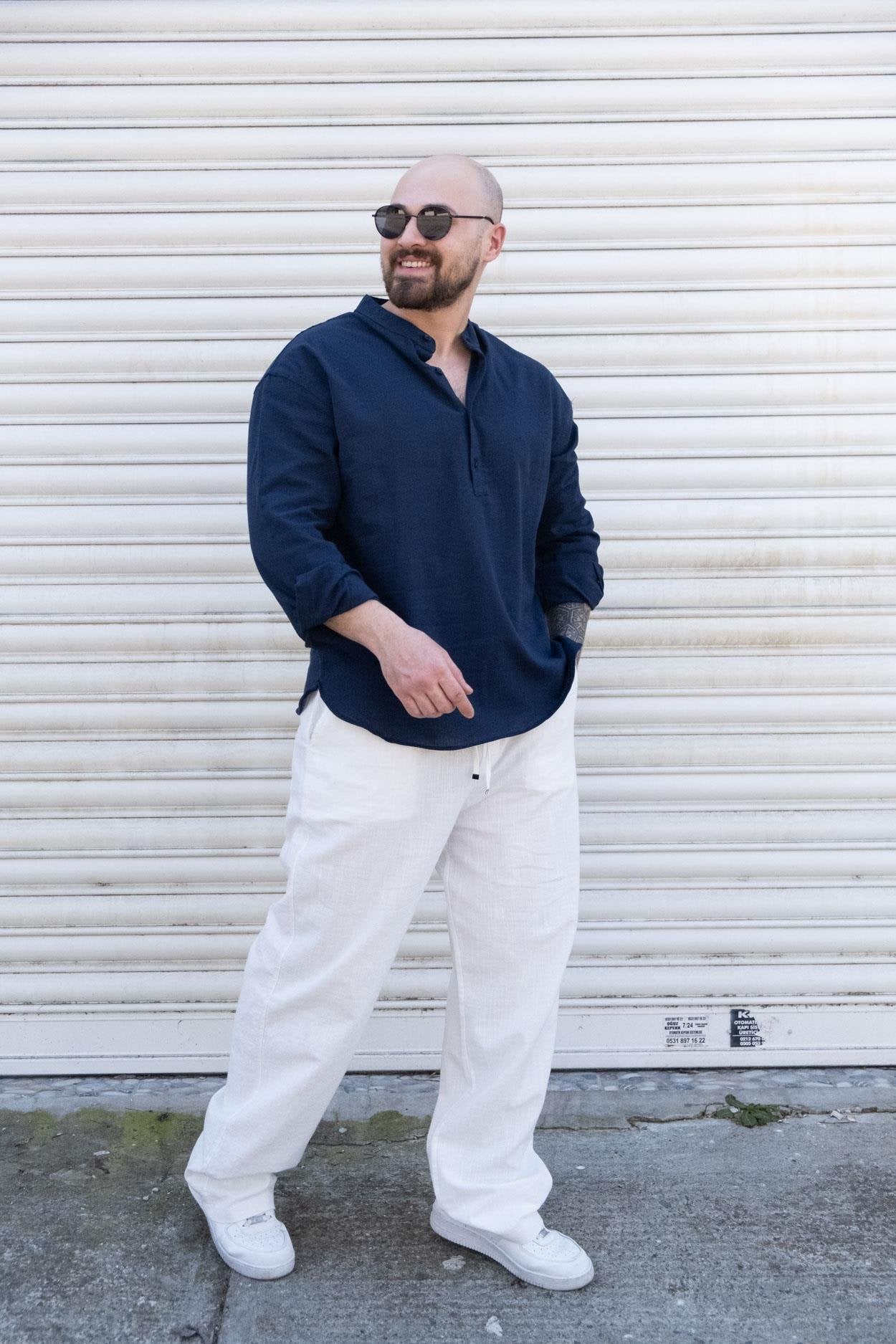 Effortless Style Half-Button Linen Comfort Shirt
