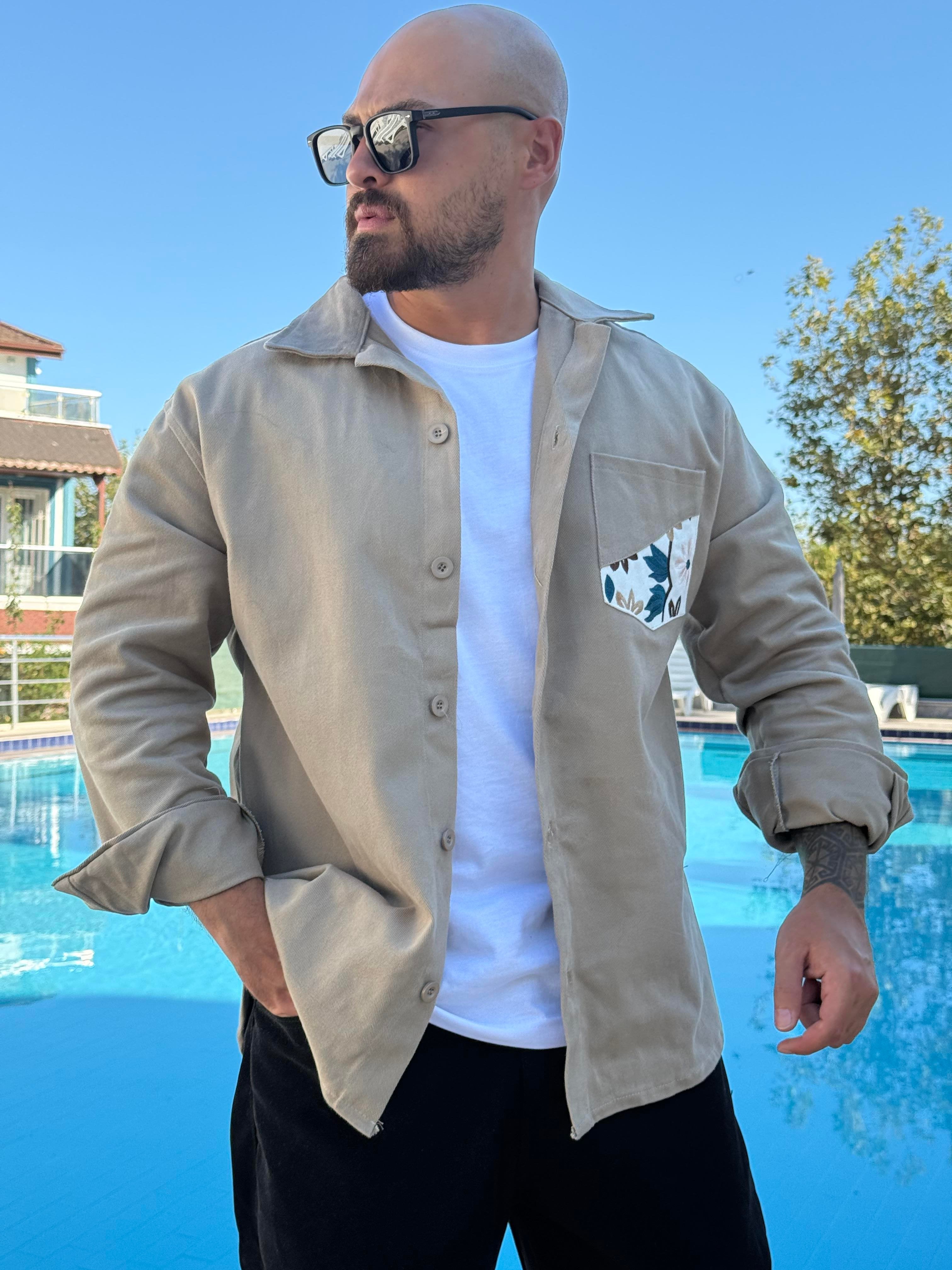 Stylish Cotton Fabric Shirt with Functional Pocket