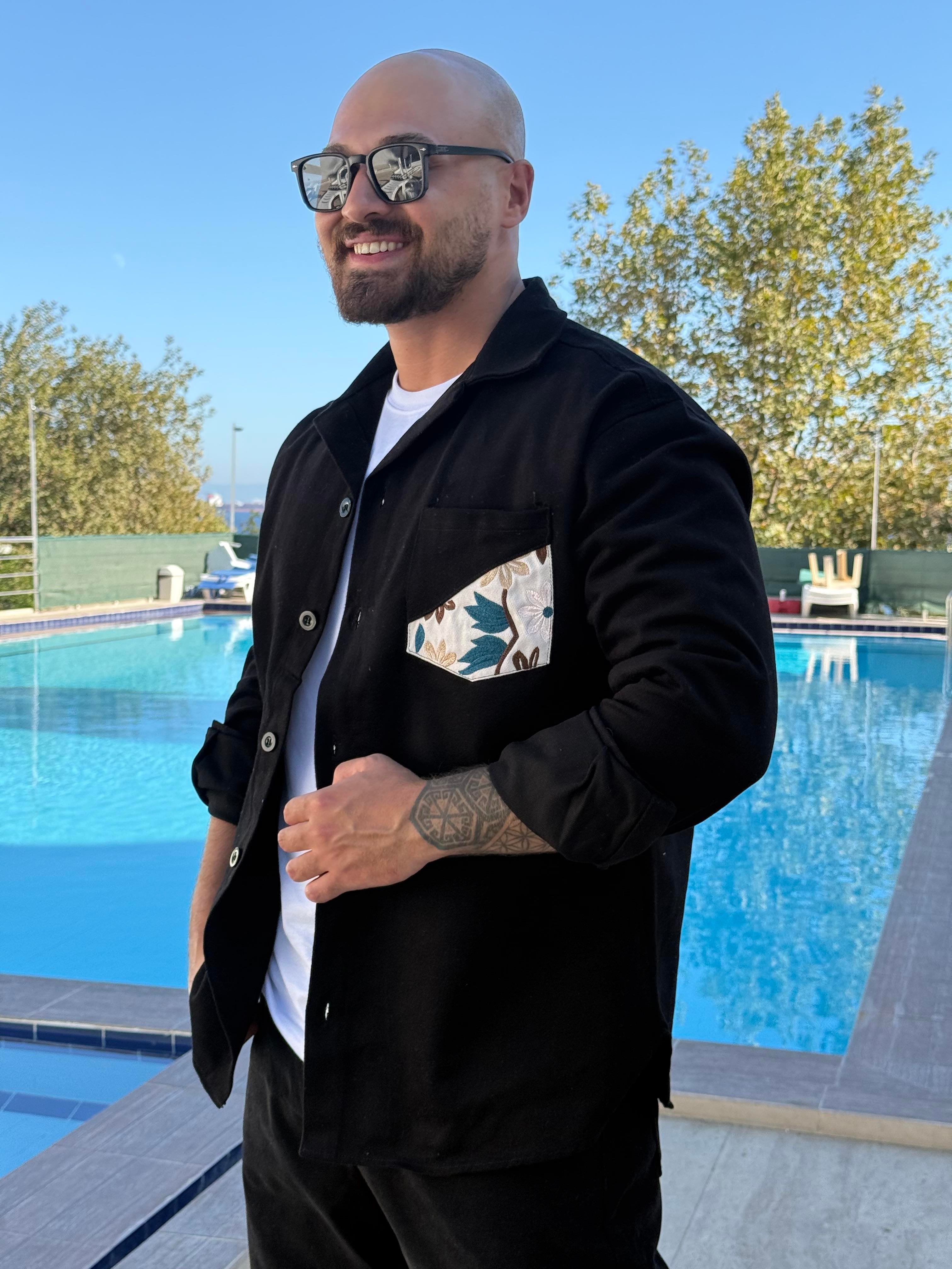 Modern Fit CottonFabric Shirt with Pocket Accent