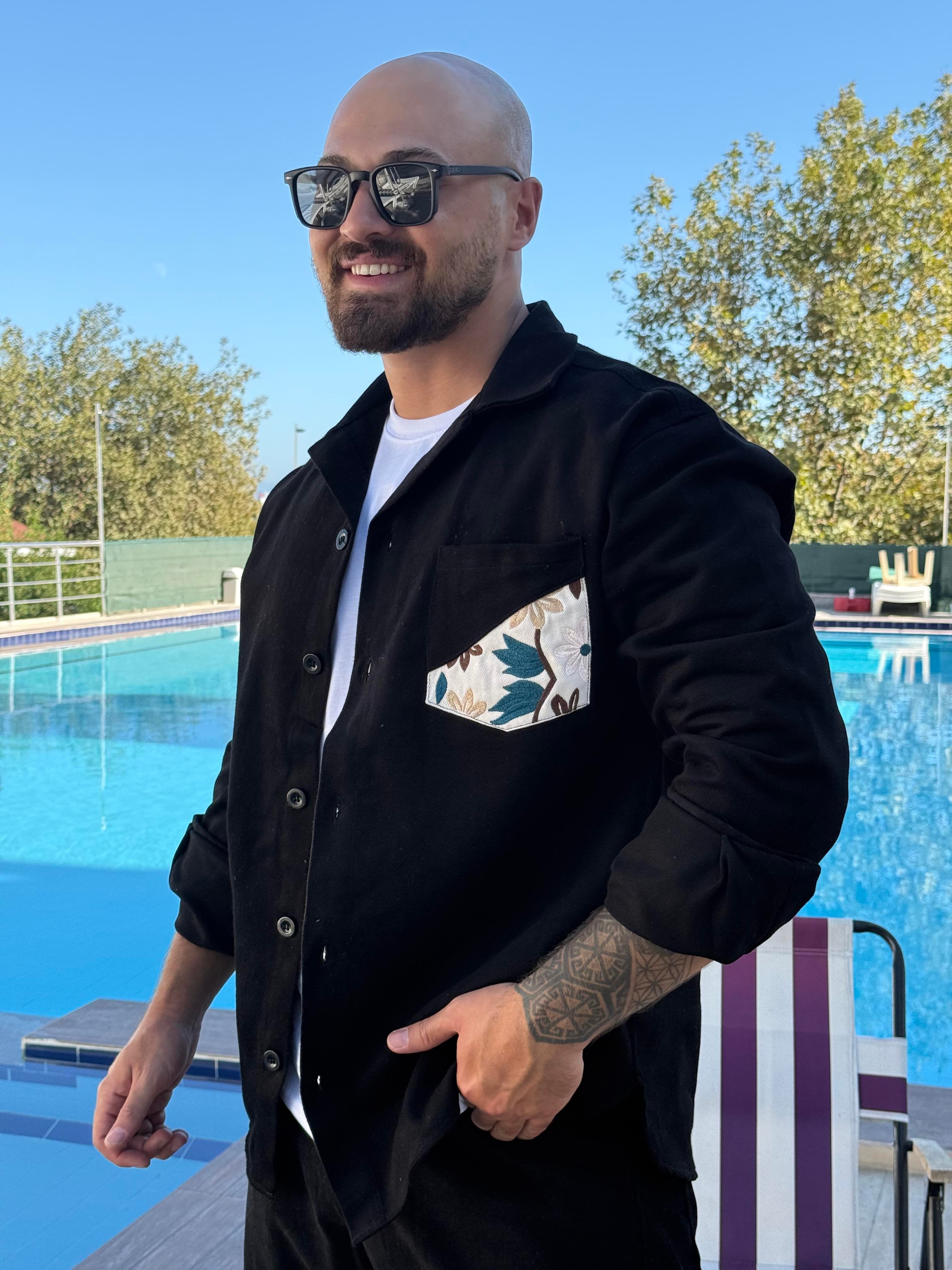 Modern Fit CottonFabric Shirt with Pocket Accent