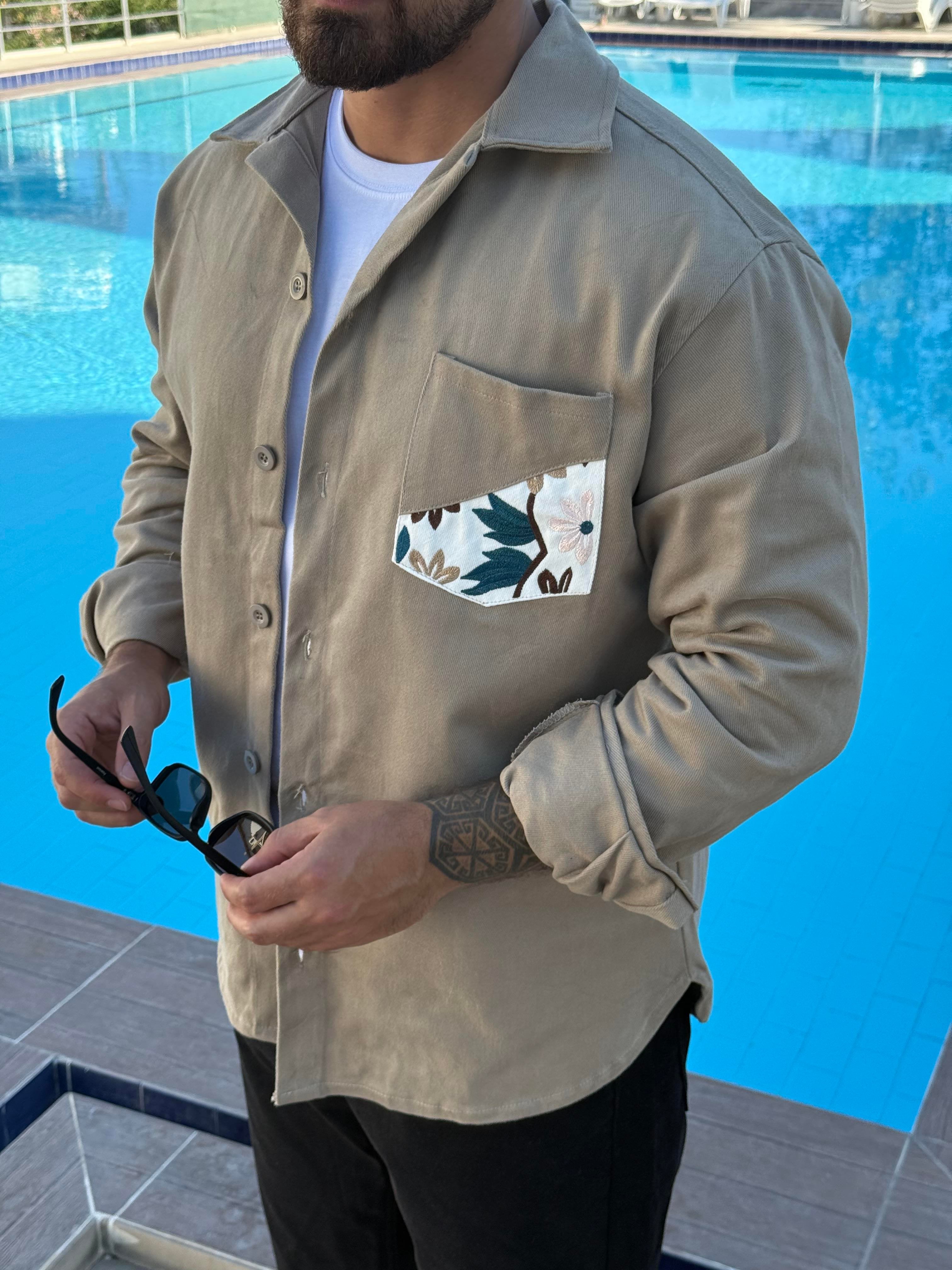 Stylish Cotton Fabric Shirt with Functional Pocket