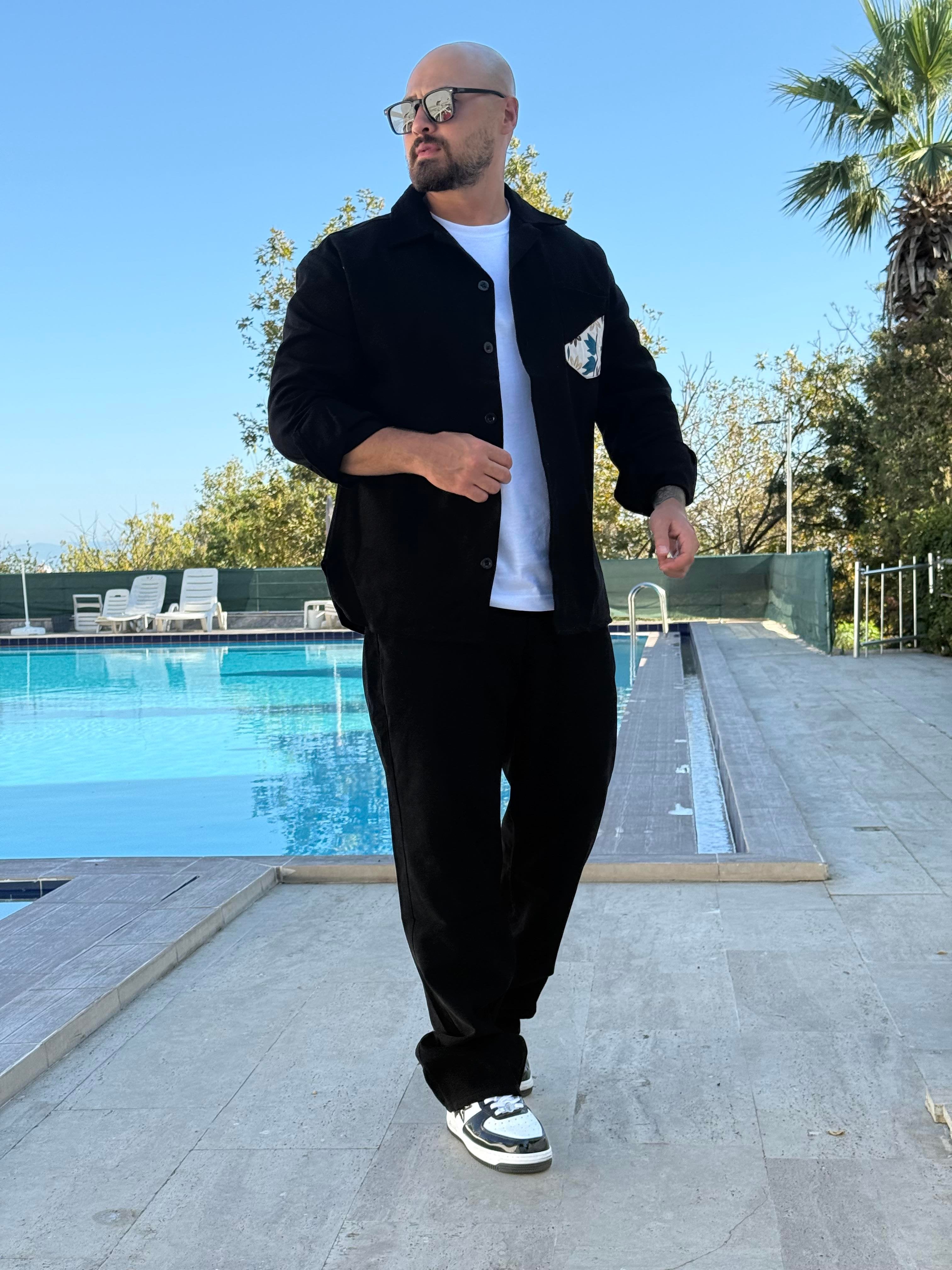 Modern Fit CottonFabric Shirt with Pocket Accent